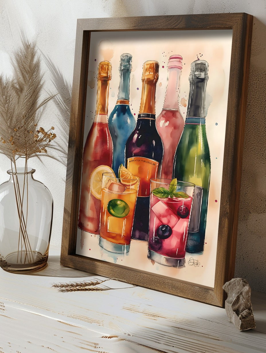 Quadro Decorativo MDF Emoldurado GE212-L Multicolor 35x47cm - Impressão UV em Madeira de Pinho