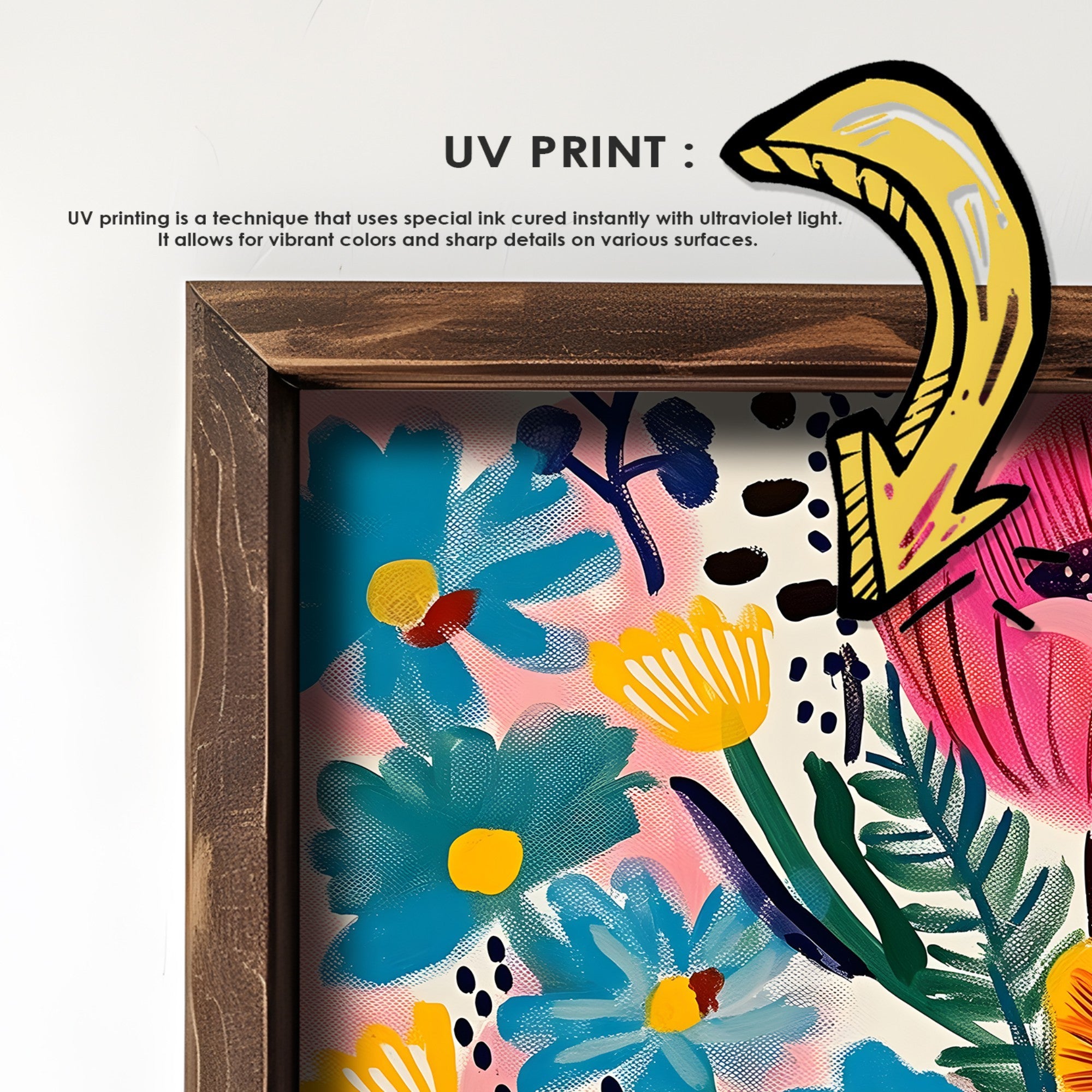 Quadro Decorativo MDF Emoldurado GE213-L Multicolor 35x47cm - Impressão UV em Madeira de Pinho