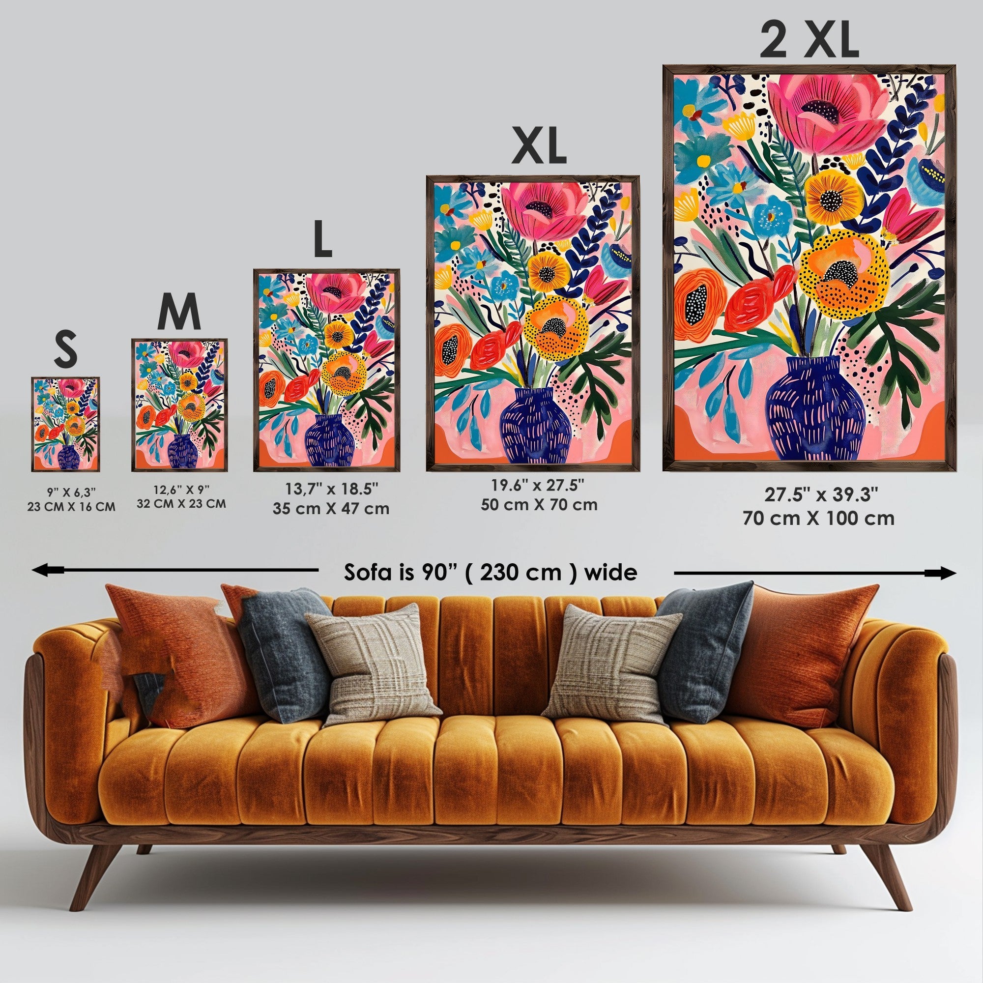 Quadro Decorativo MDF Emoldurado GE213-L Multicolor 35x47cm - Impressão UV em Madeira de Pinho