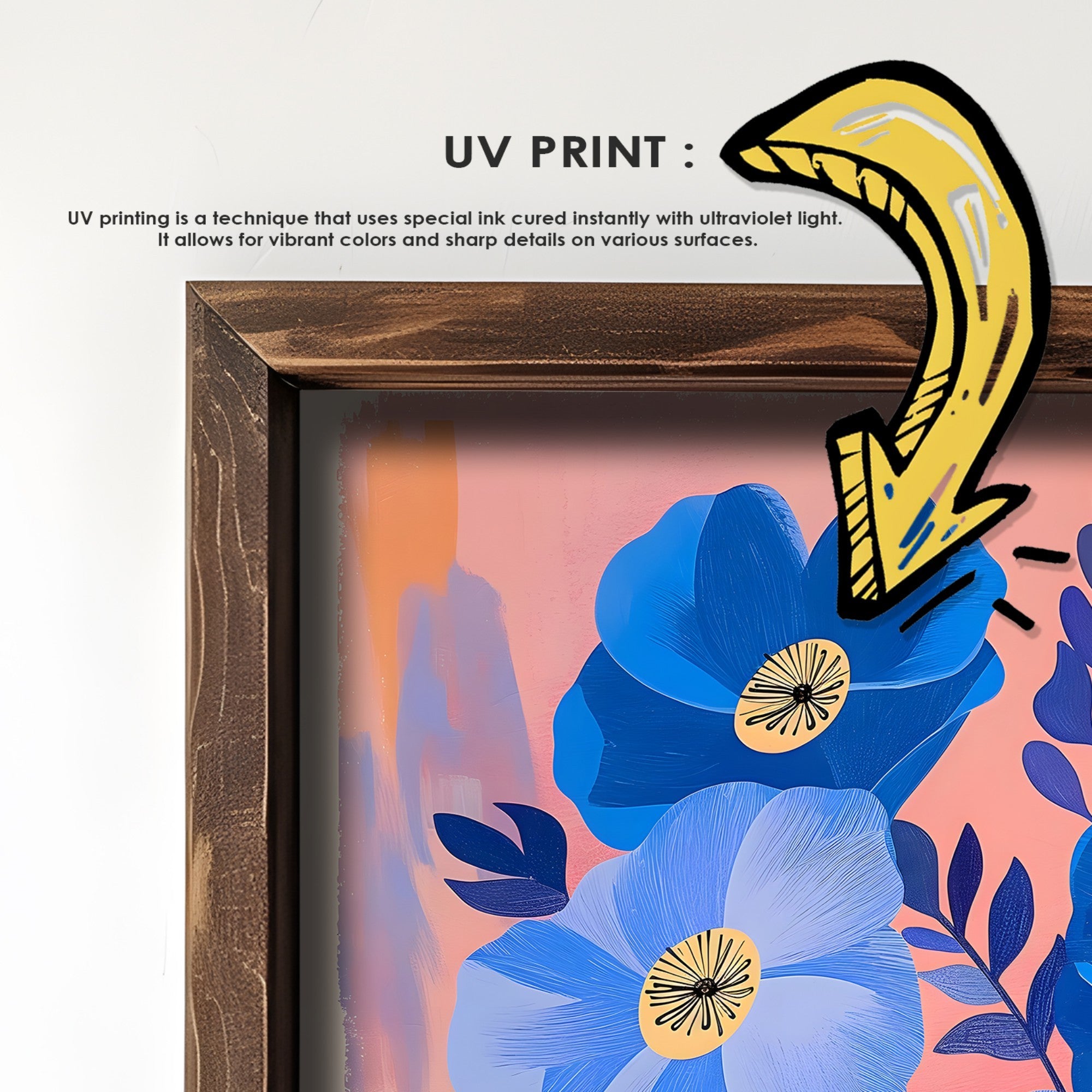 Quadro Decorativo MDF Emoldurado GE215-L Multicolor 35x47cm - Impressão UV em Madeira de Pinho