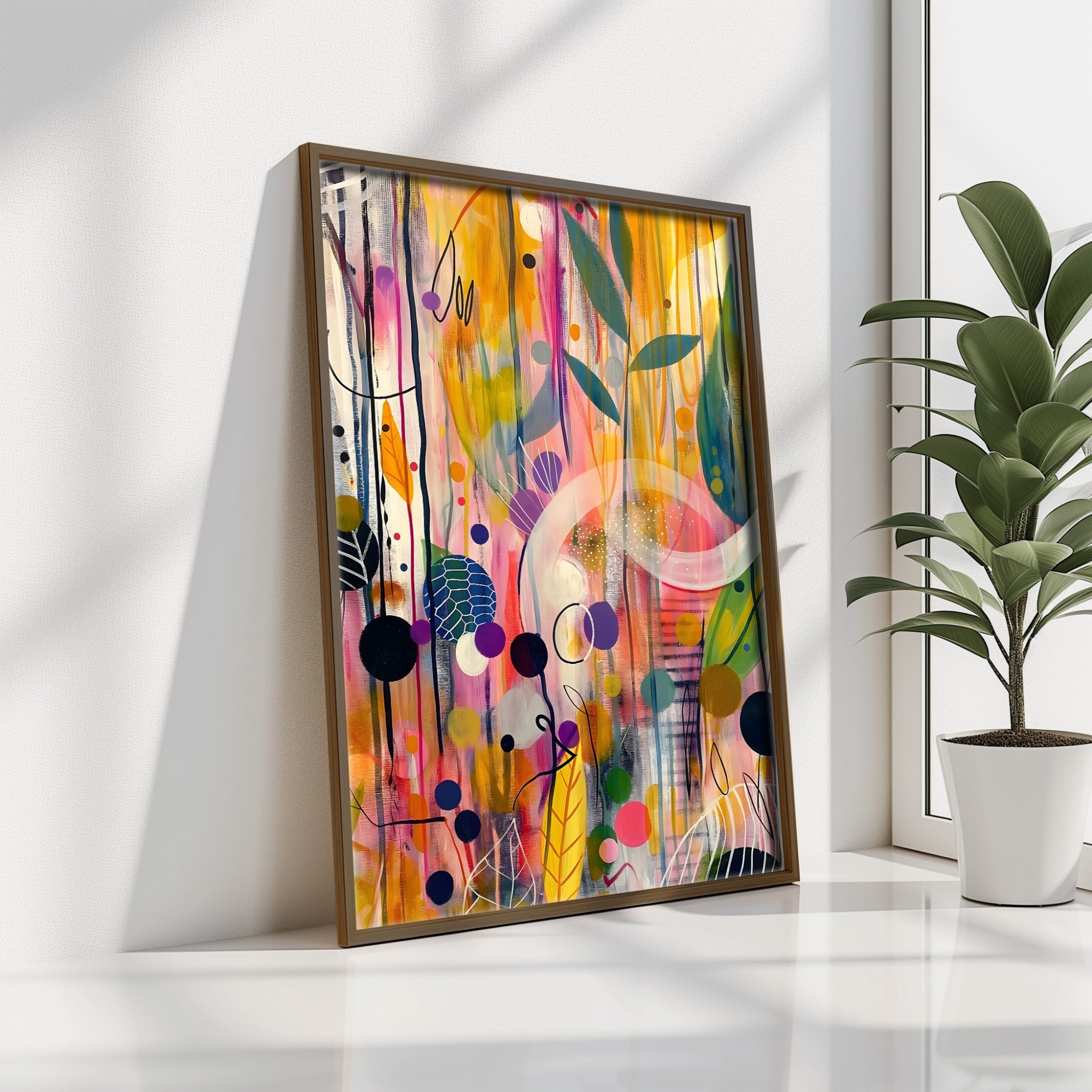 Quadro Decorativo MDF Emoldurado GE217-L Multicolor 35x47cm - Impressão UV em Madeira de Pinho