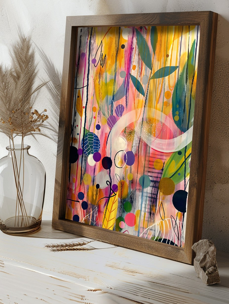 Quadro Decorativo MDF Emoldurado GE217-L Multicolor 35x47cm - Impressão UV em Madeira de Pinho