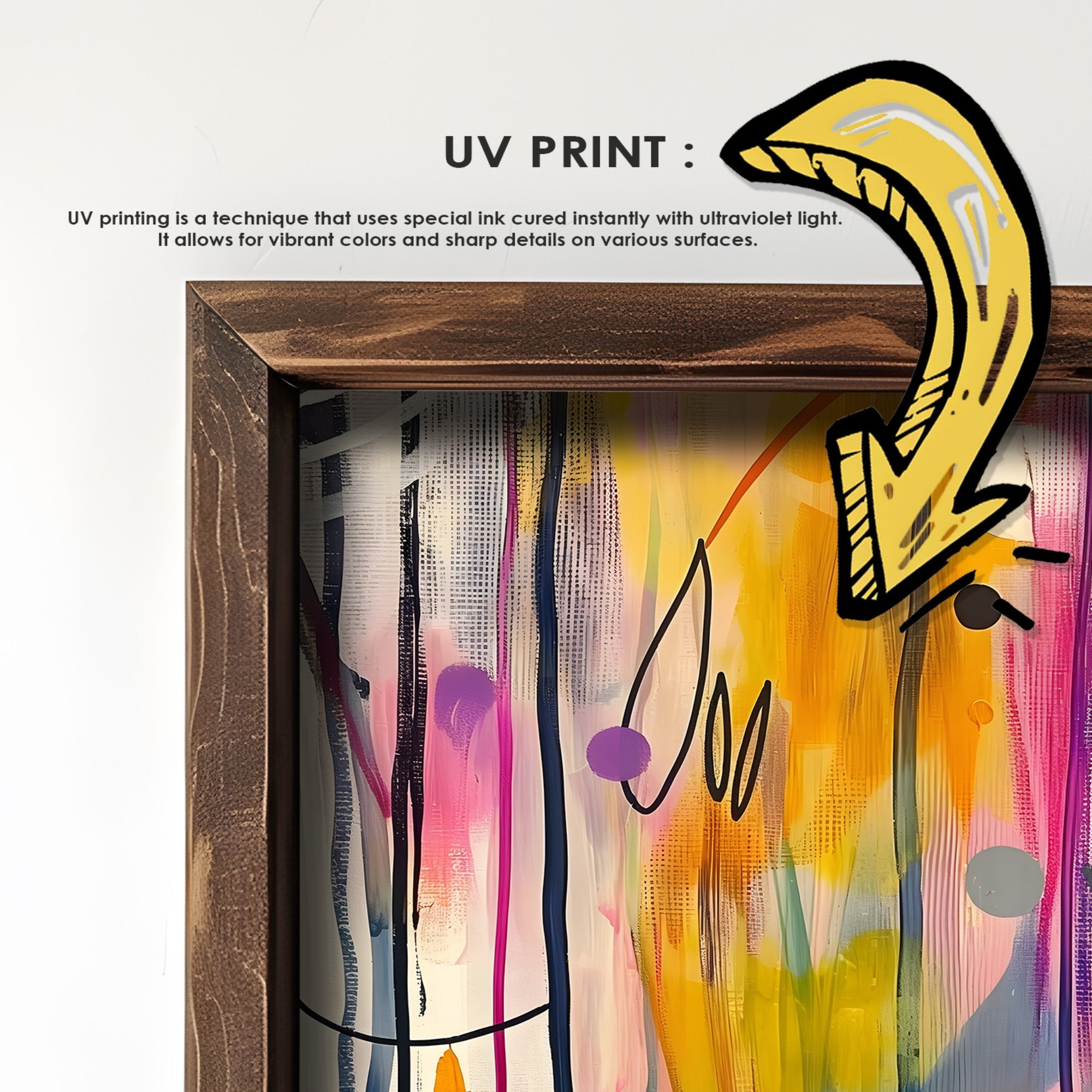 Quadro Decorativo MDF Emoldurado GE217-L Multicolor 35x47cm - Impressão UV em Madeira de Pinho