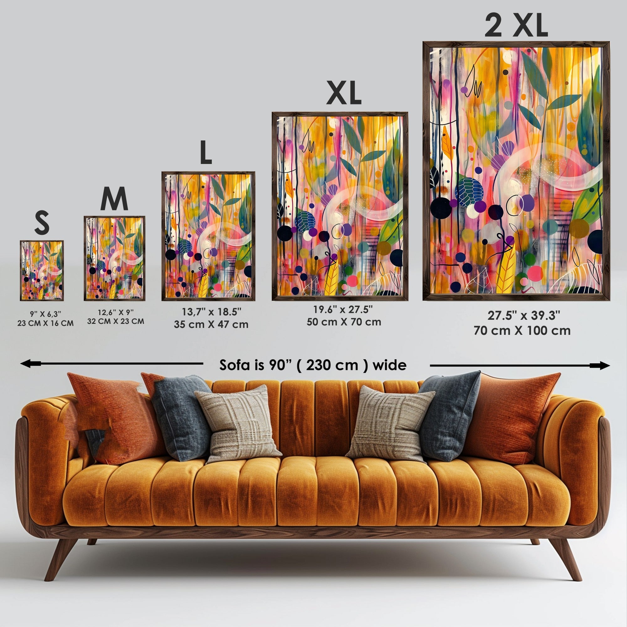Quadro Decorativo MDF Emoldurado GE217-L Multicolor 35x47cm - Impressão UV em Madeira de Pinho