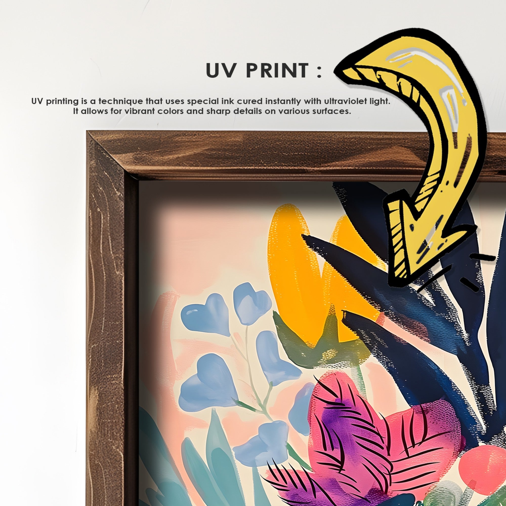 Quadro Decorativo MDF Emoldurado GE219-L Multicolor 35x47cm - Impressão UV em Madeira de Pinho