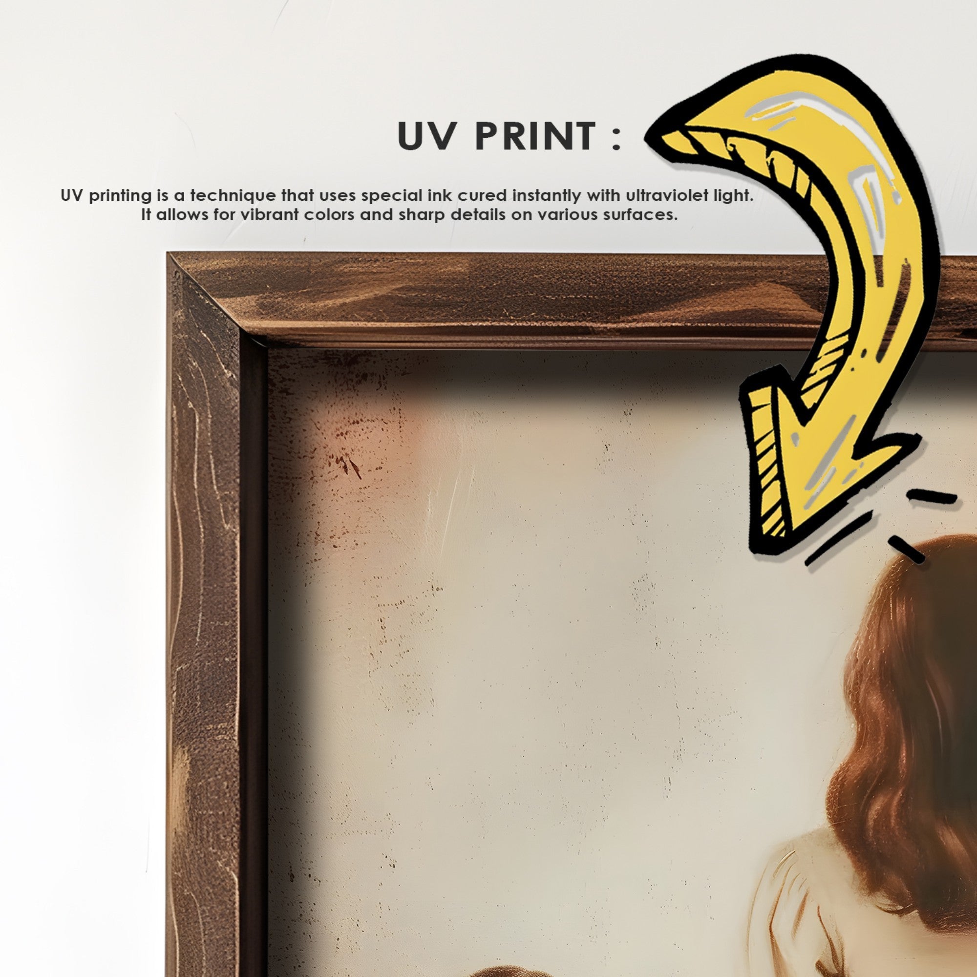 Quadro Decorativo MDF Emoldurado Multicolor GE221-L - Impressão UV em Madeira de Pinho 35x47cm