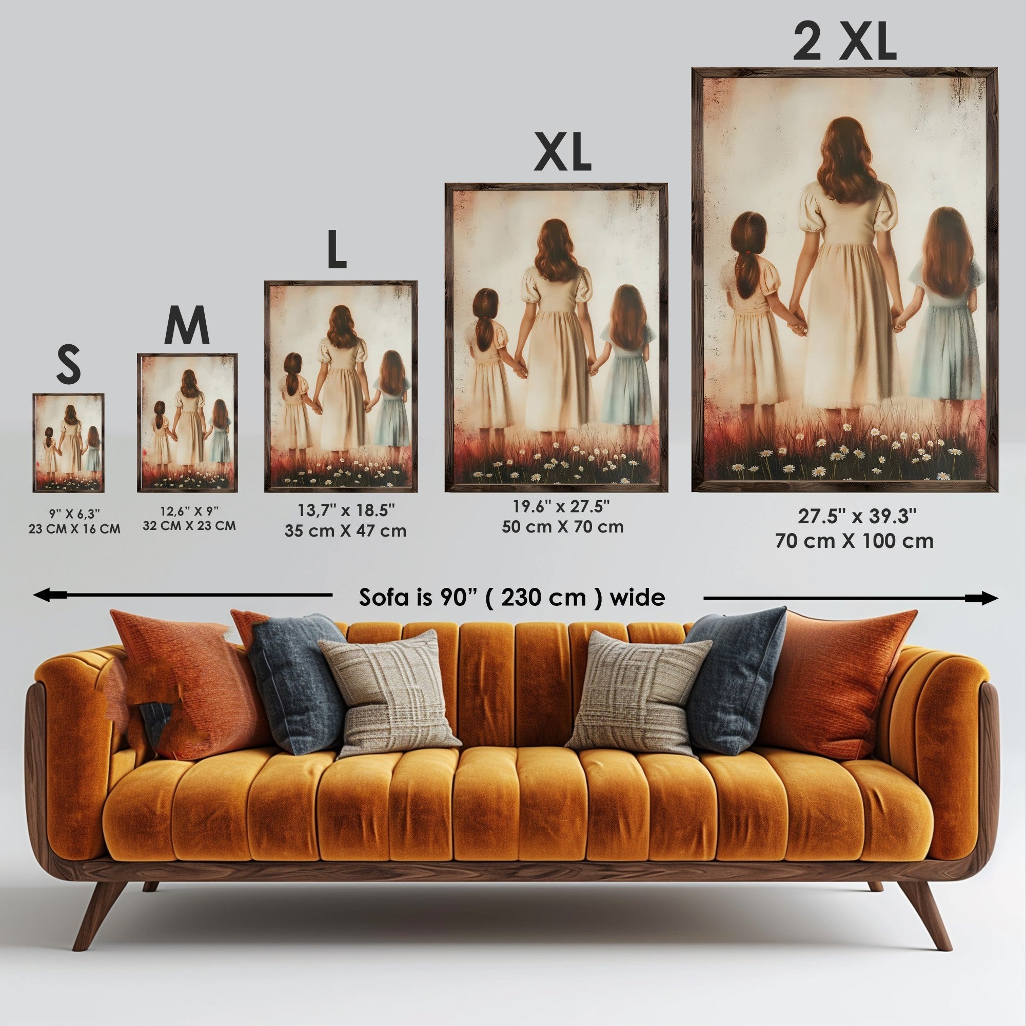 Quadro Decorativo MDF Emoldurado Multicolor GE221-L - Impressão UV em Madeira de Pinho 35x47cm