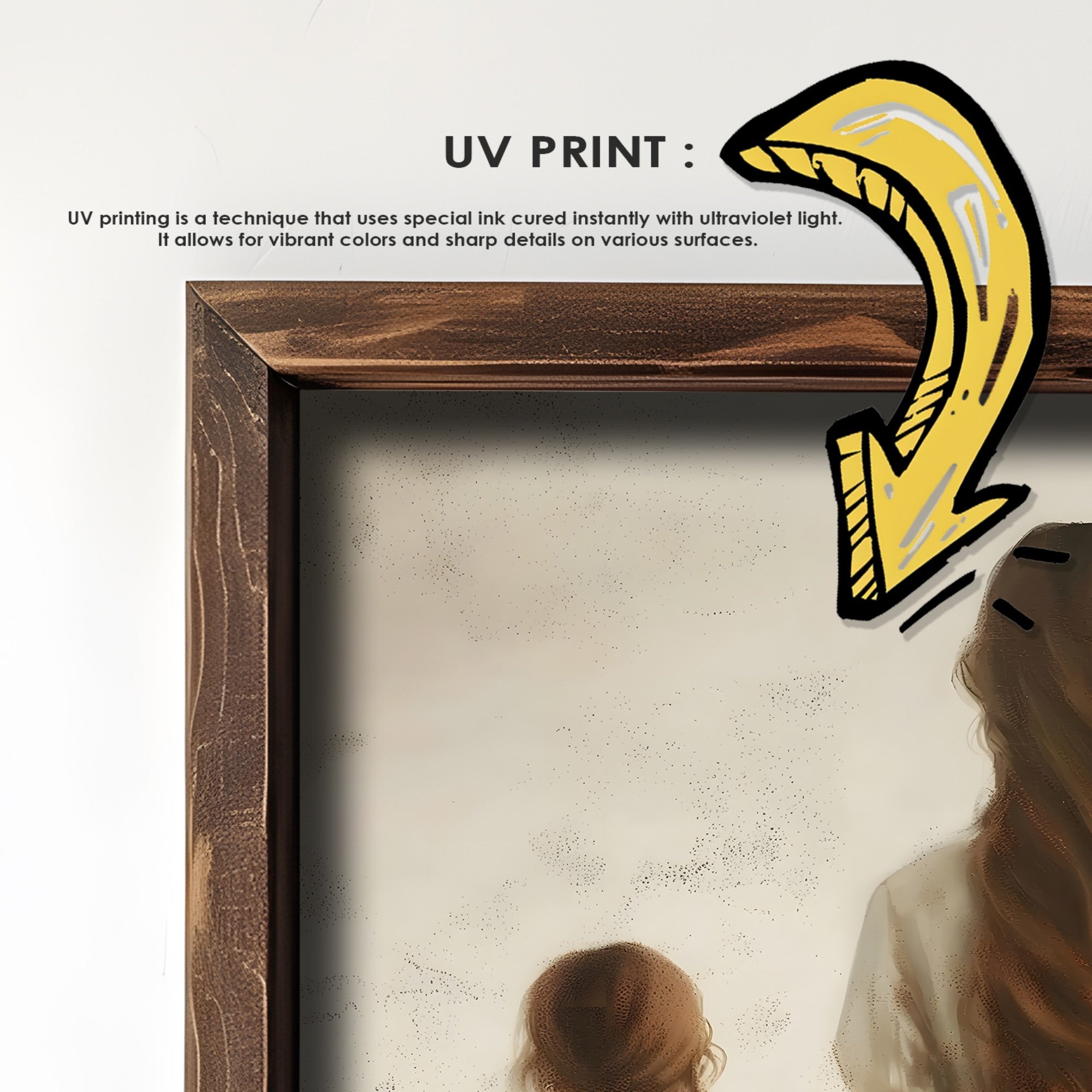 Quadro Decorativo MDF Emoldurado Multicolor GE222-L - Impressão UV em Madeira de Pinho 35x47cm