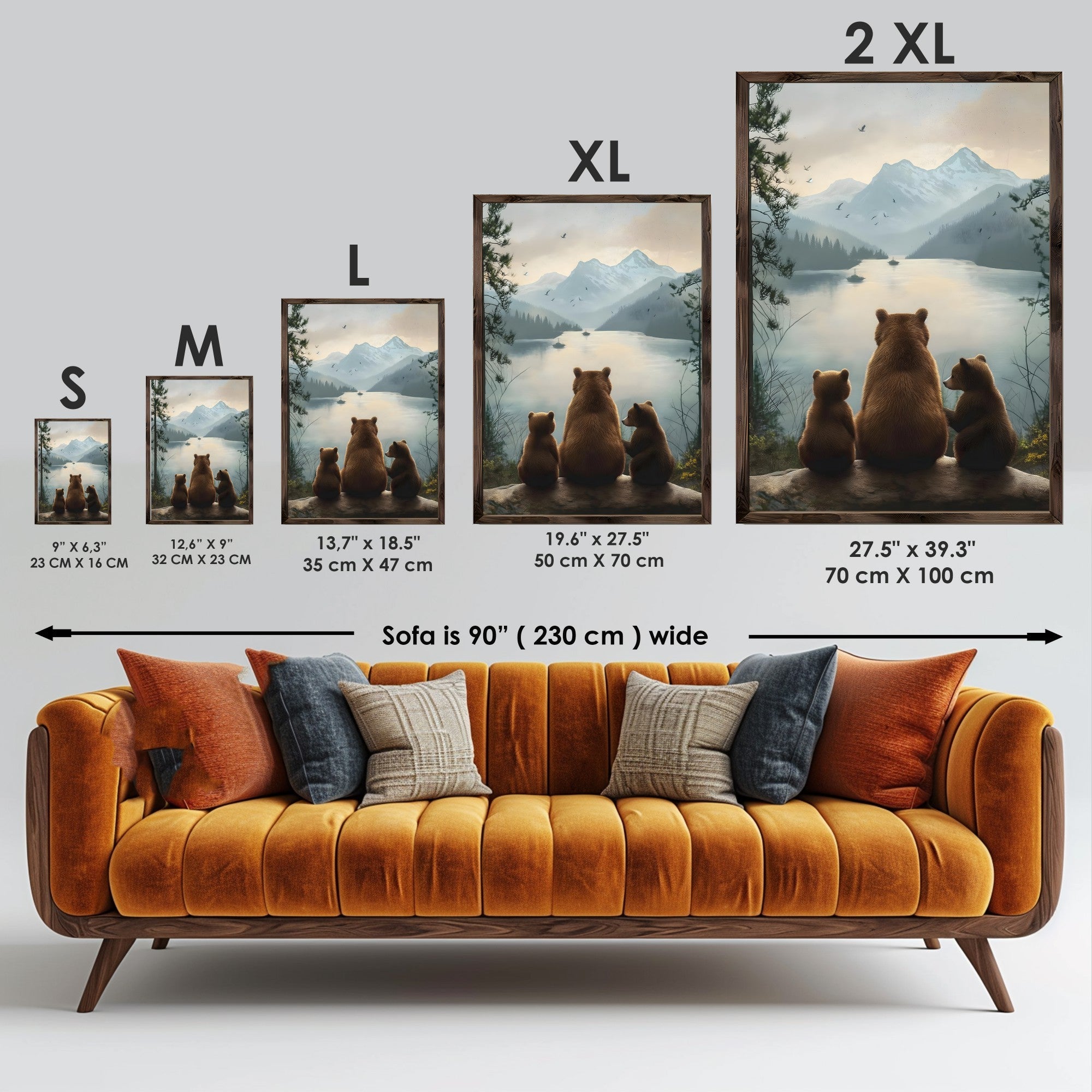 Quadro Decorativo MDF Emoldurado Multicolor GE234-L - Impressão UV em Madeira de Pinho 35x47cm