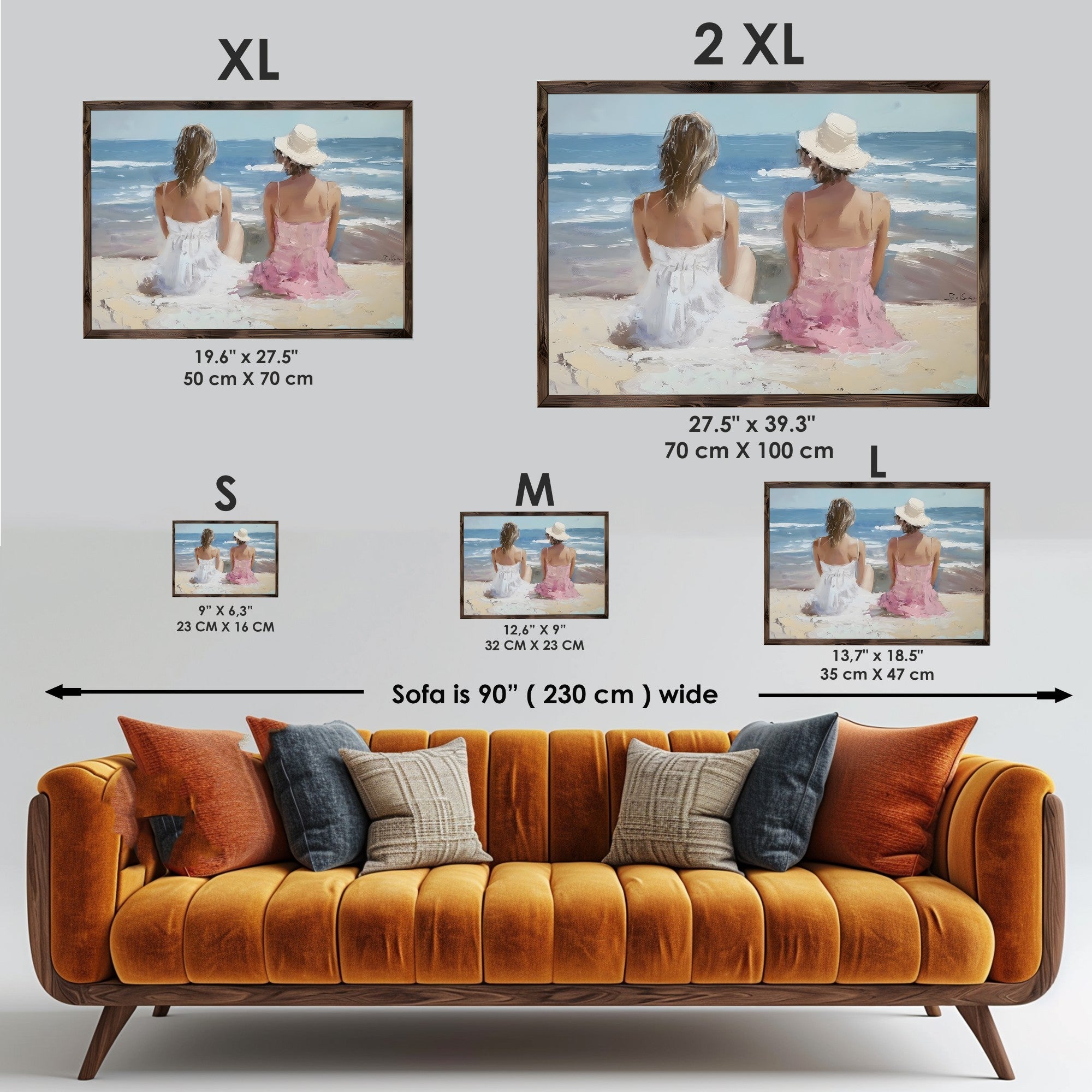 Quadro Decorativo MDF Emoldurado Multicolor GE236-L - Impressão UV em Madeira de Pinho 35x47cm