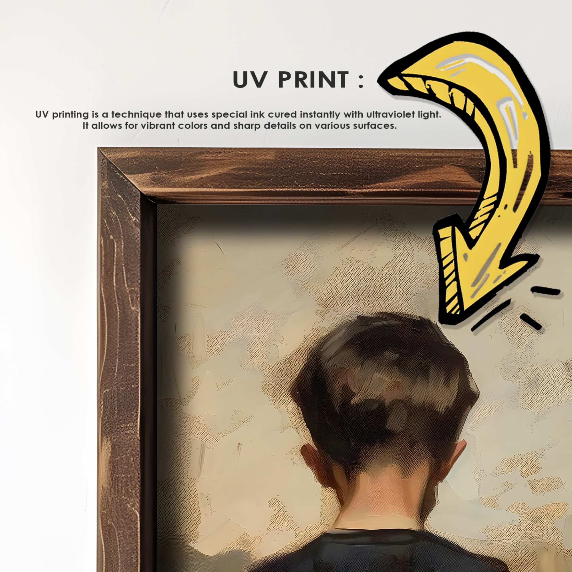 Quadro Decorativo MDF Emoldurado Multicolor GE237-L - Impressão UV em Madeira de Pinho 35x47cm