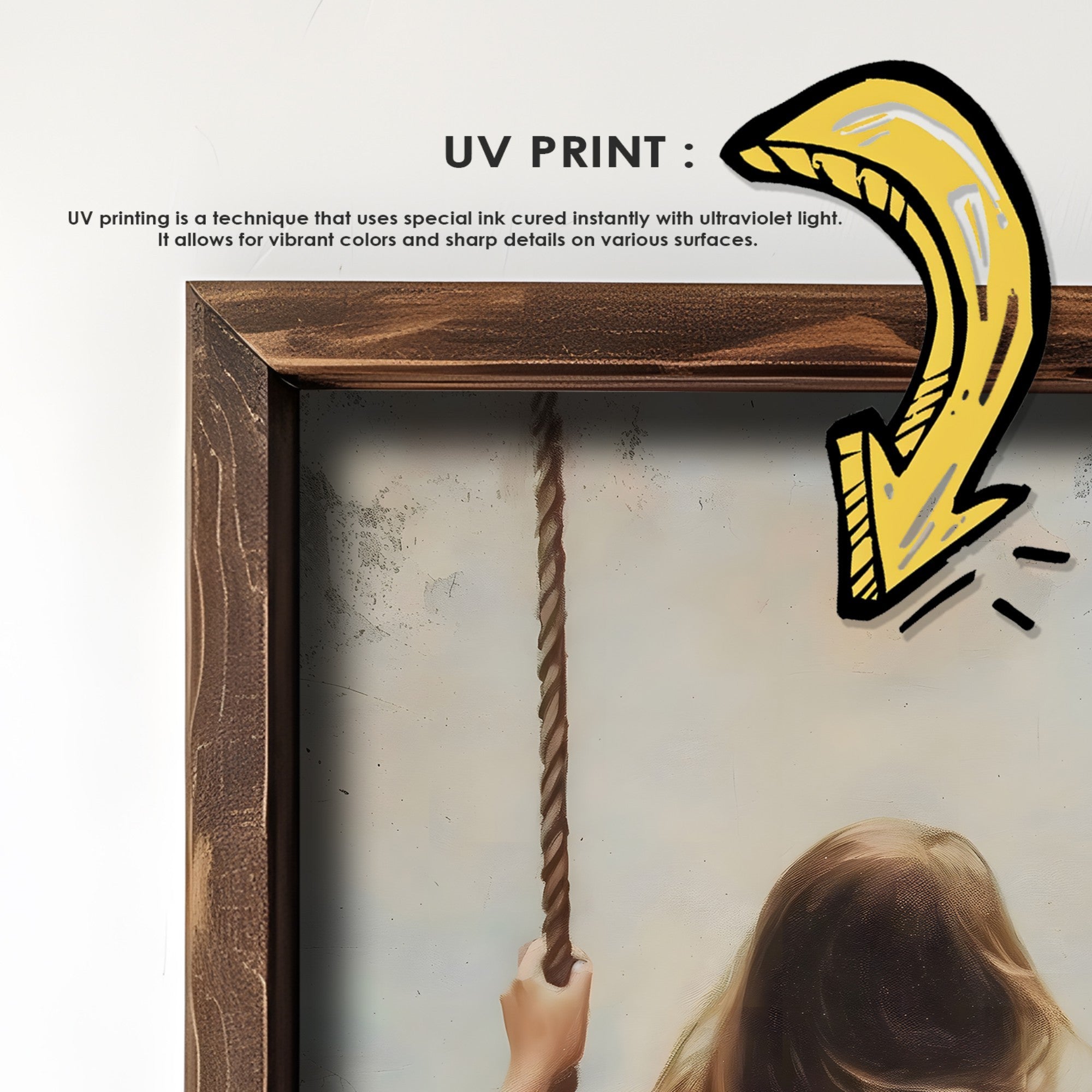 Quadro Decorativo MDF Emoldurado Multicolor GE238-L - Impressão UV em Madeira de Pinho 35x47cm