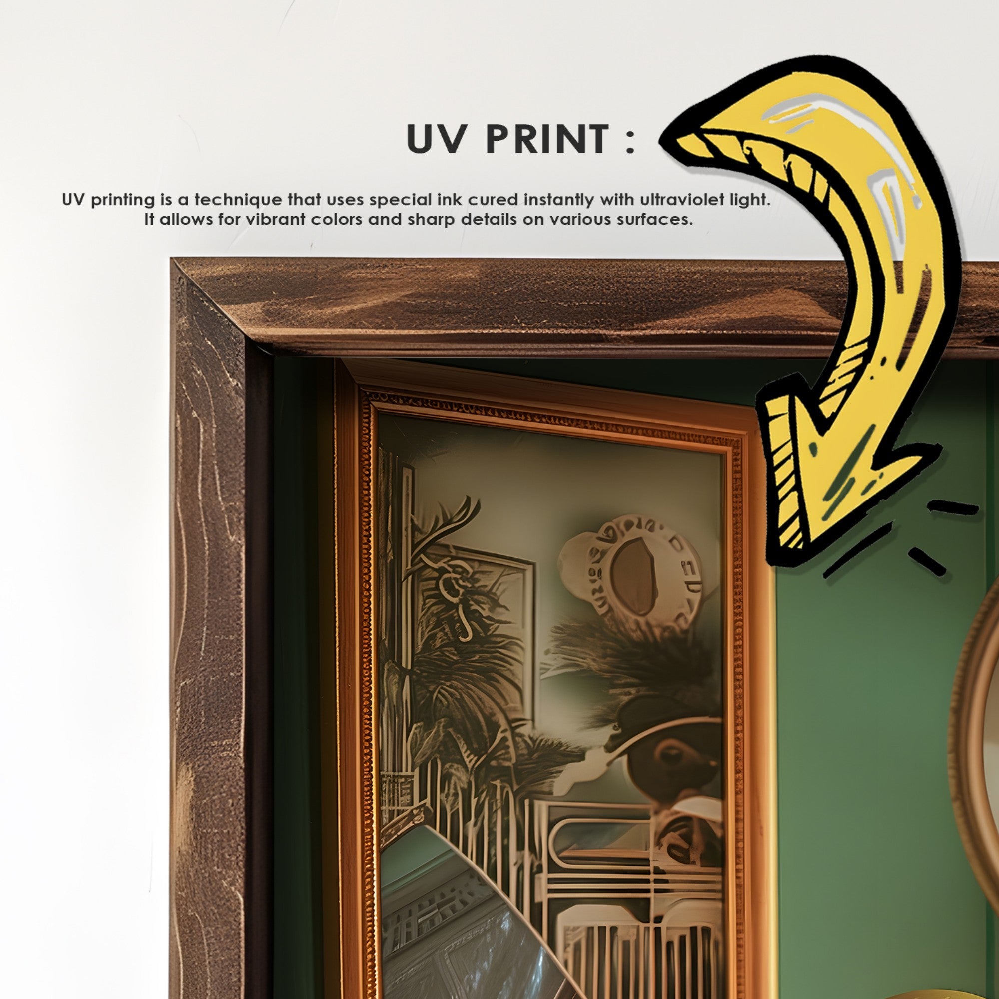 Quadro Decorativo MDF Emoldurado GE240-L Multicolor 35x47cm - Impressão UV em Madeira de Pinho