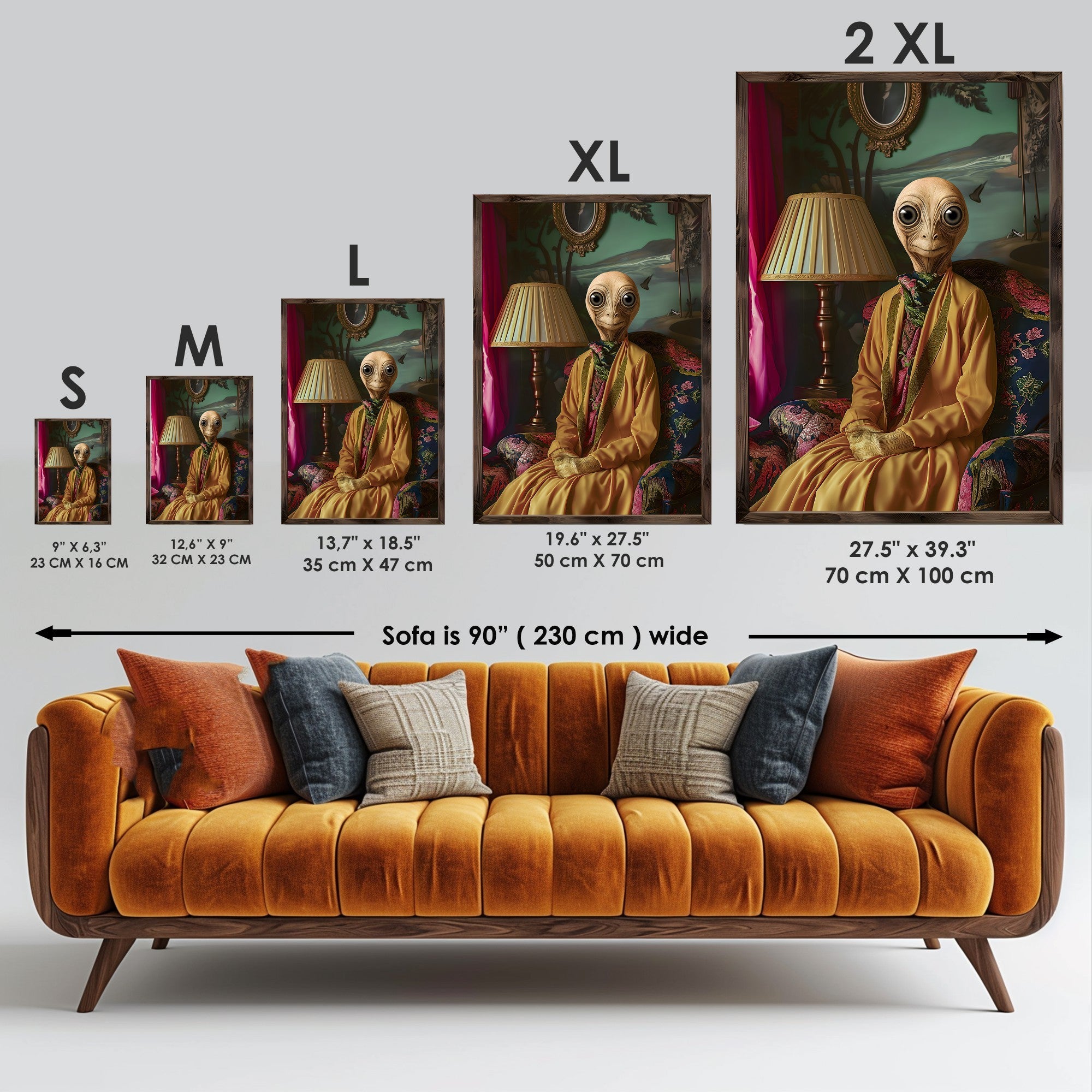 Quadro Decorativo MDF Emoldurado Multicolor GE241-L - Impressão UV em Madeira de Pinho 35x47cm