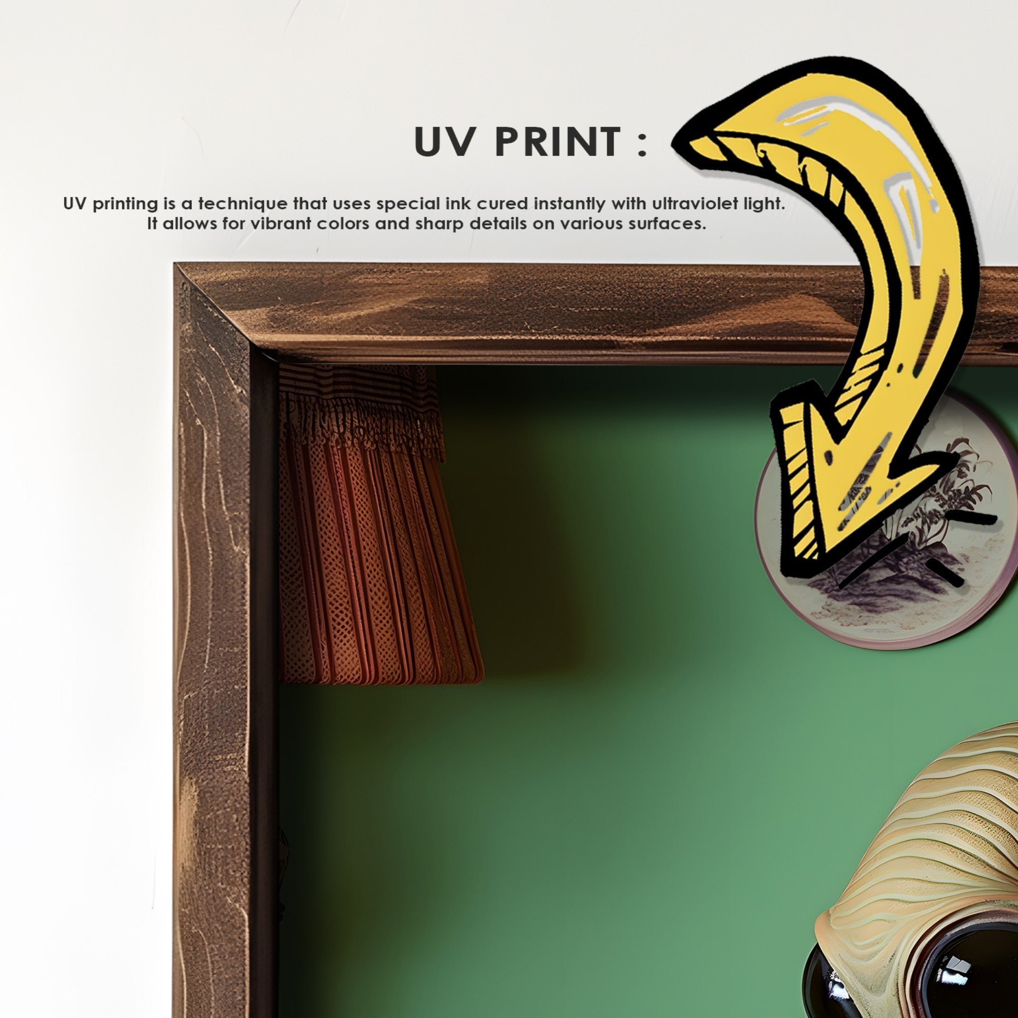 Quadro Decorativo MDF Emoldurado Multicolor GE242-L - Impressão UV em Madeira de Pinho 35x47cm