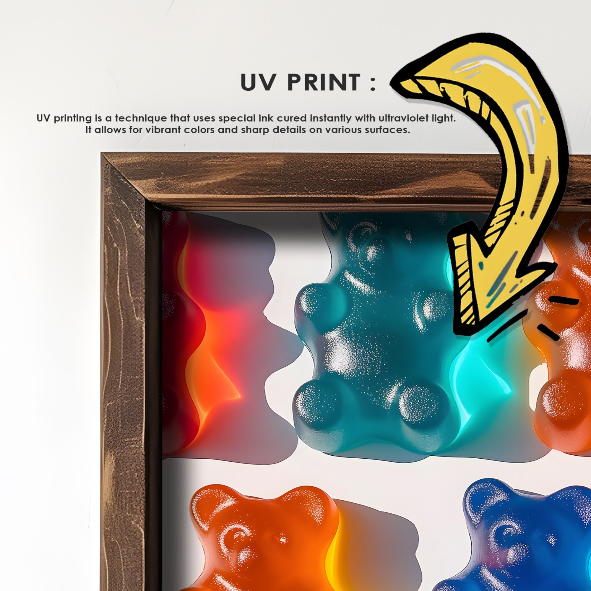 Quadro Decorativo MDF Emoldurado GE247-L Multicolor 35x47cm - Impressão UV em Madeira de Pinho