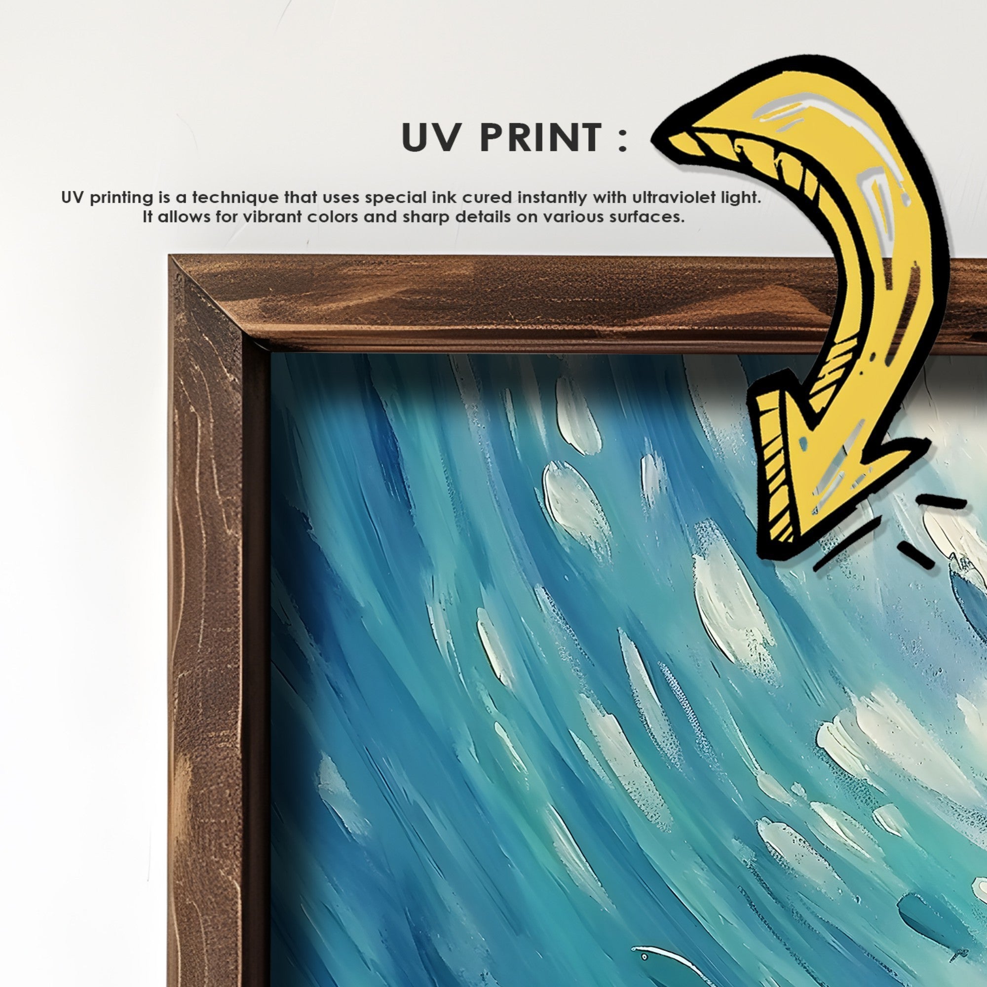 Quadro Decorativo MDF Emoldurado Multicolor GE248-L - Impressão UV em Madeira de Pinho 35x47cm