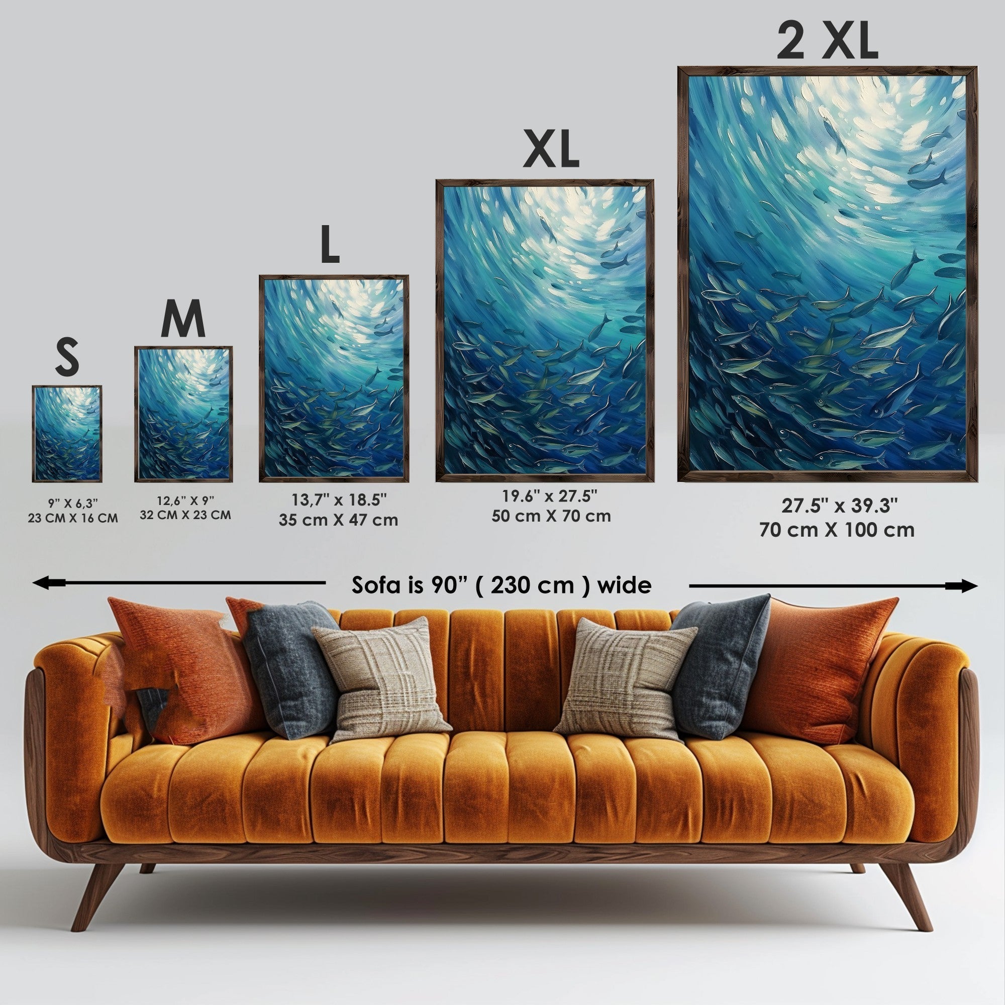 Quadro Decorativo MDF Emoldurado Multicolor GE248-L - Impressão UV em Madeira de Pinho 35x47cm