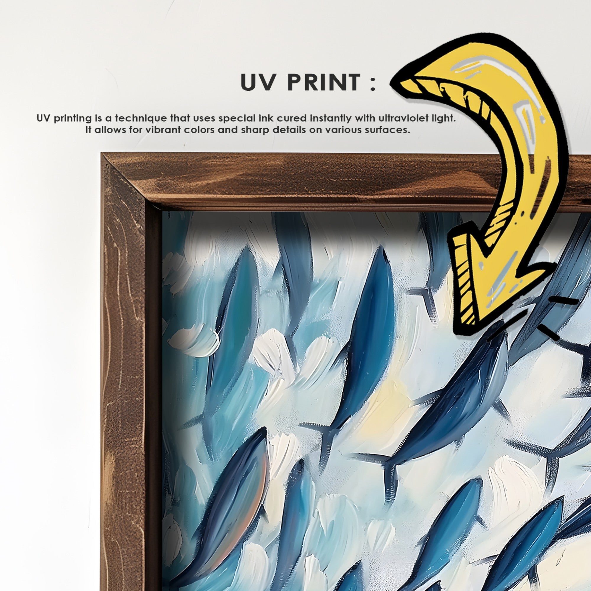 Quadro Decorativo MDF Emoldurado GE250-L Multicolor 35x47cm - Impressão UV em Madeira de Pinho