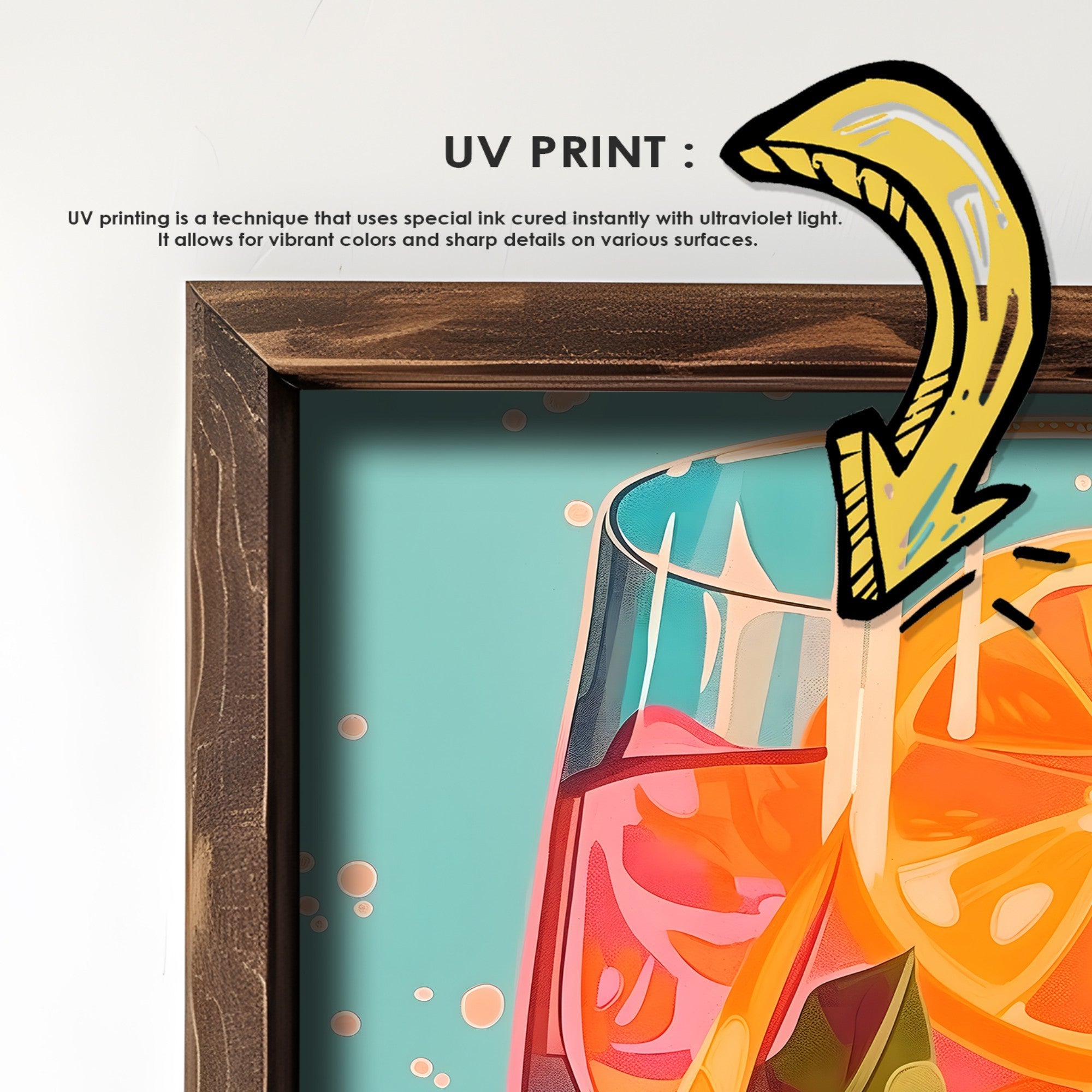 Quadro Decorativo MDF Emoldurado Multicolor GE251-L - Impressão UV em Madeira de Pinho 35x47cm