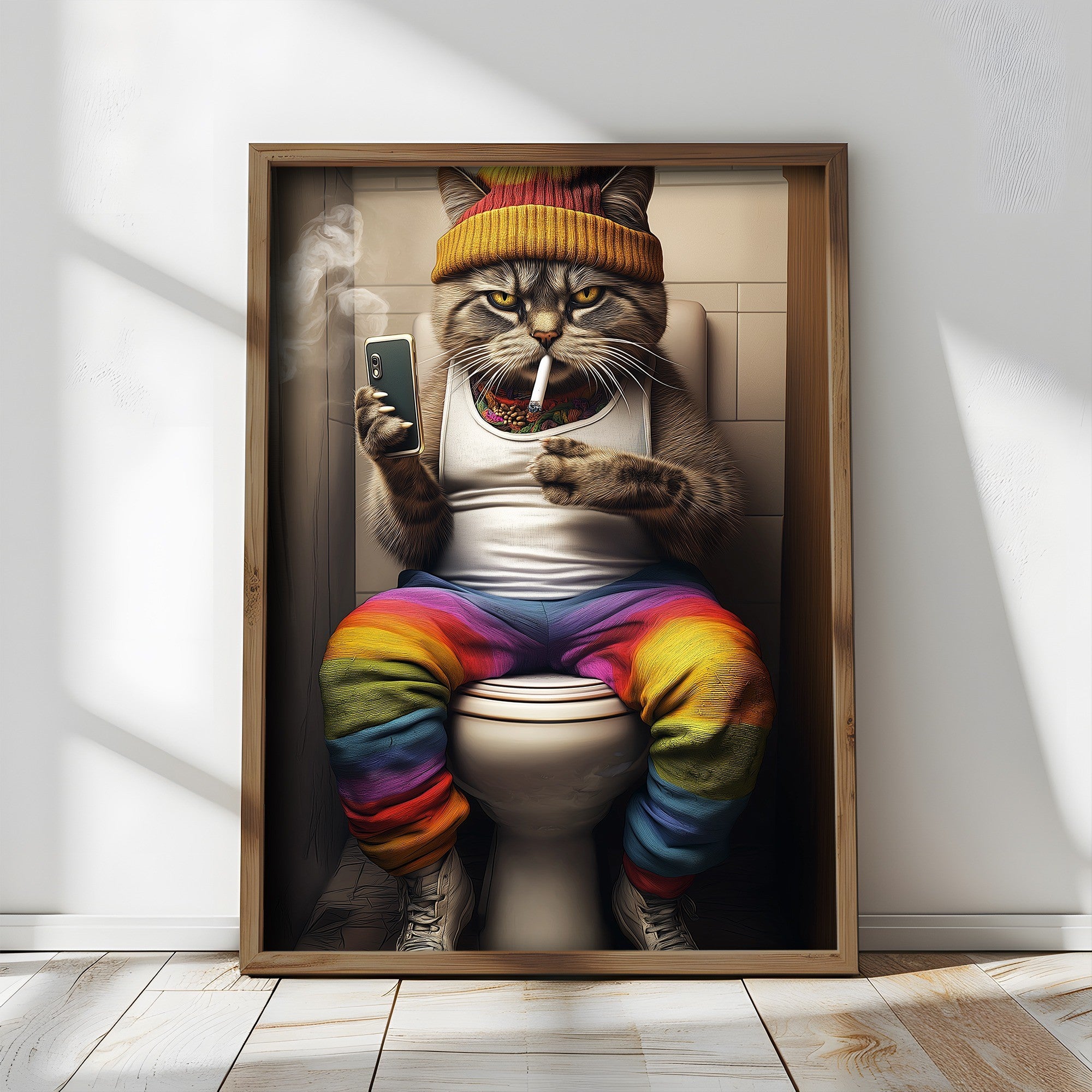 Quadro Decorativo MDF Emoldurado Multicolor 35x47cm - Impressão UV em Madeira de Pinho