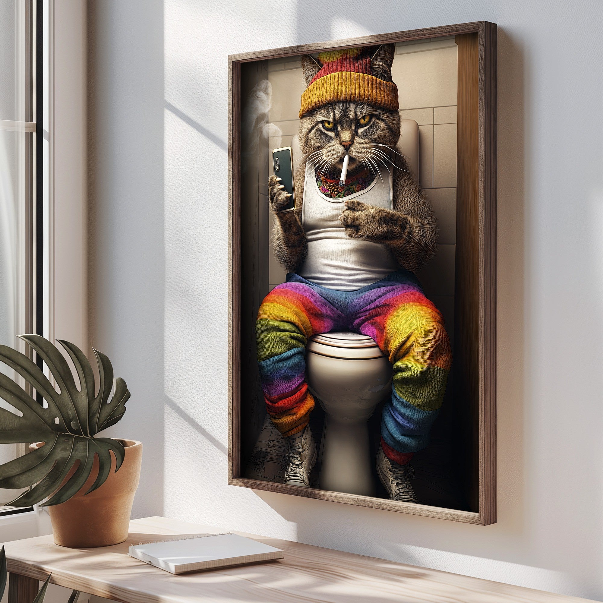 Quadro Decorativo MDF Emoldurado Multicolor 35x47cm - Impressão UV em Madeira de Pinho