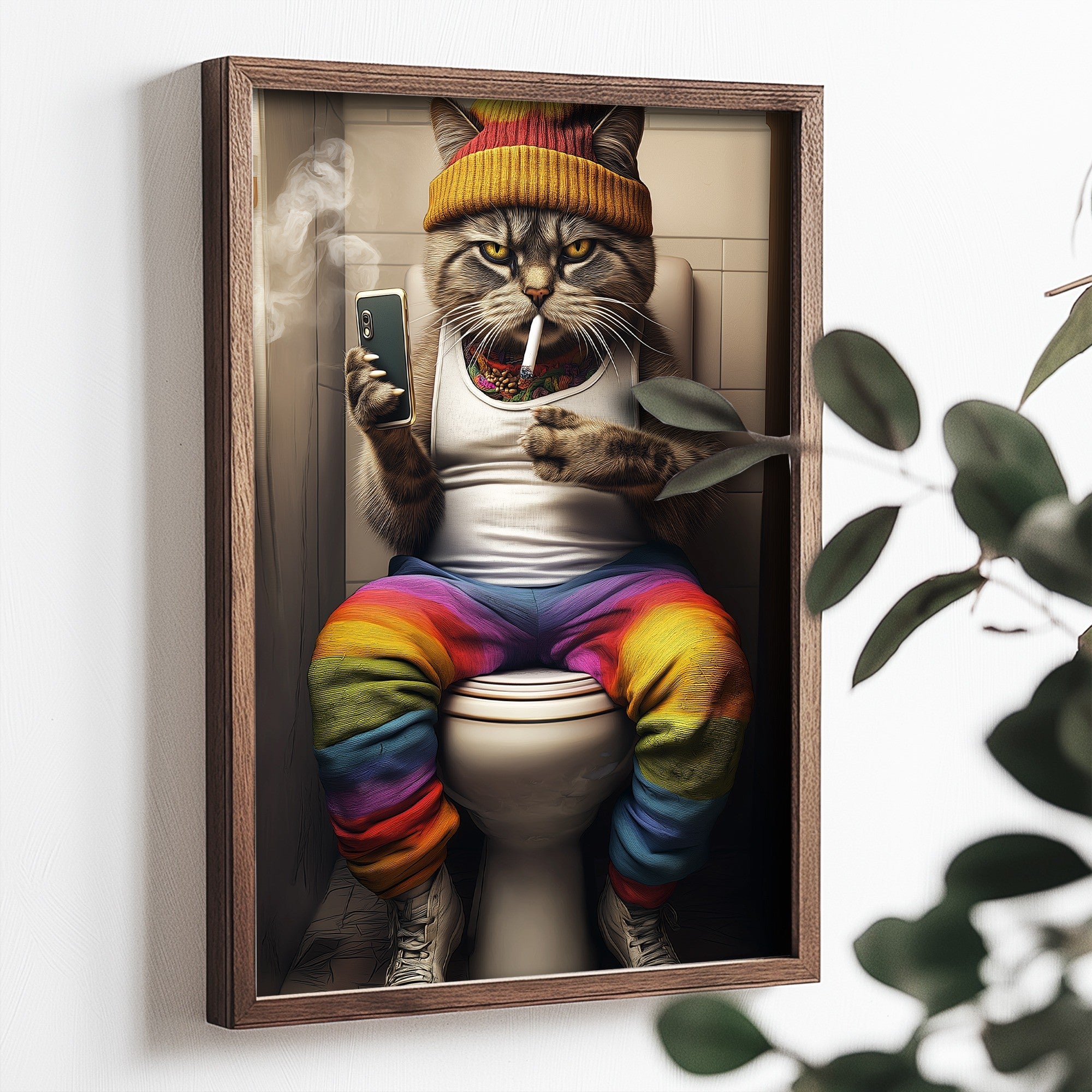 Quadro Decorativo MDF Emoldurado Multicolor 35x47cm - Impressão UV em Madeira de Pinho