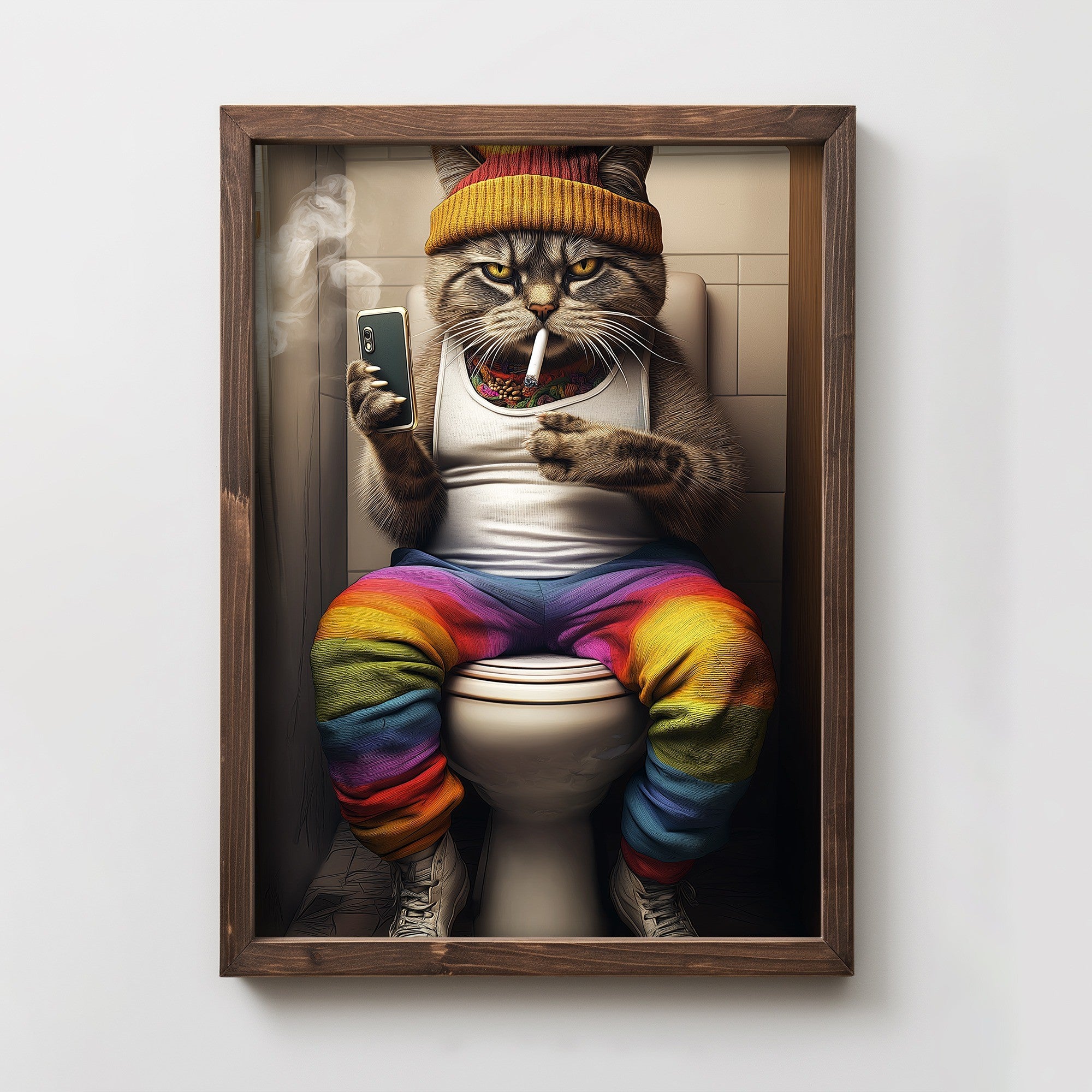 Quadro Decorativo MDF Emoldurado Multicolor 35x47cm - Impressão UV em Madeira de Pinho