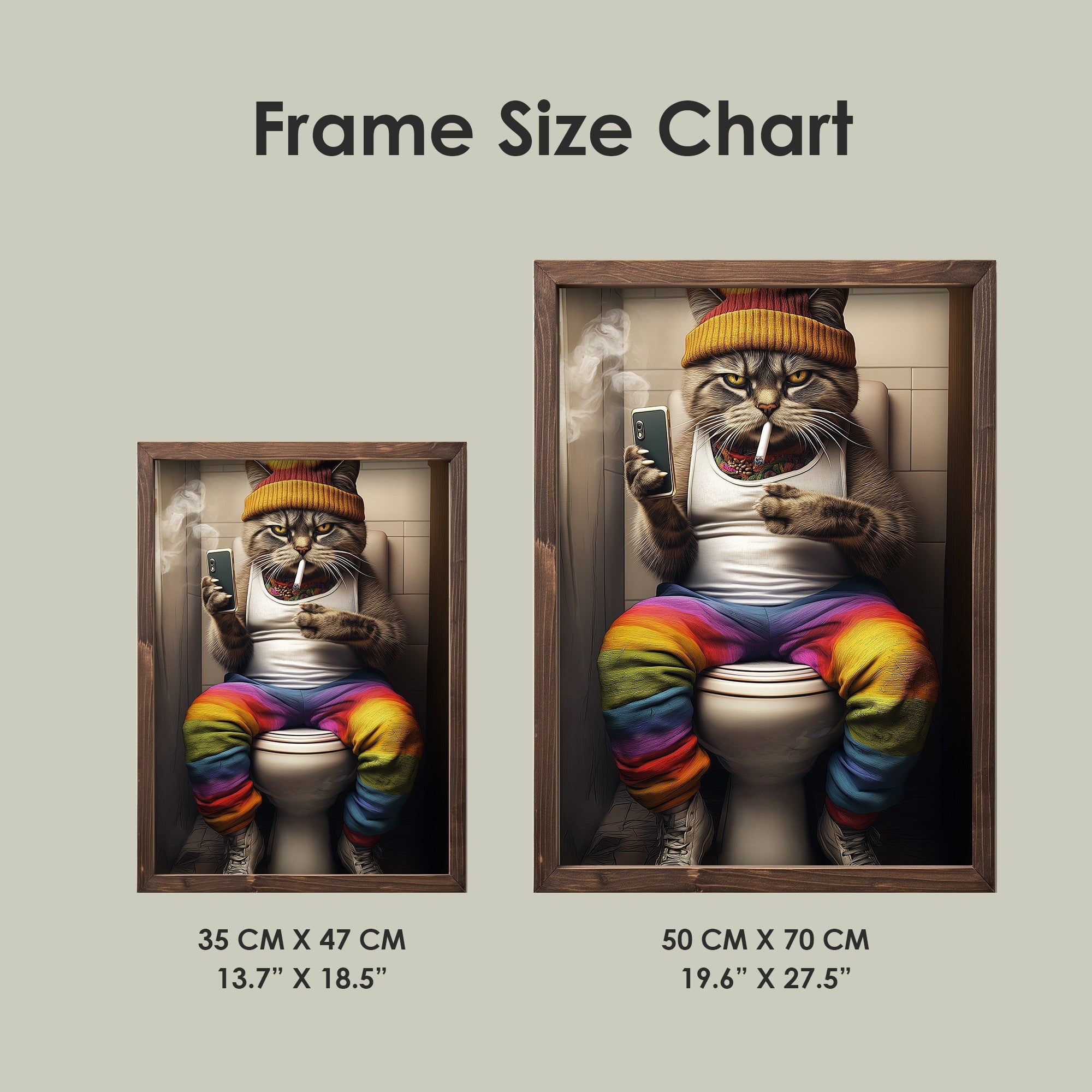 Quadro Decorativo MDF Emoldurado Multicolor 35x47cm - Impressão UV em Madeira de Pinho