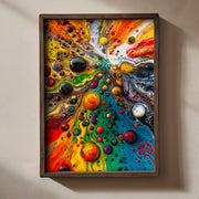 Quadro Decorativo MDF Multicolor com Moldura de Pinho - Impressão UV 35x47cm