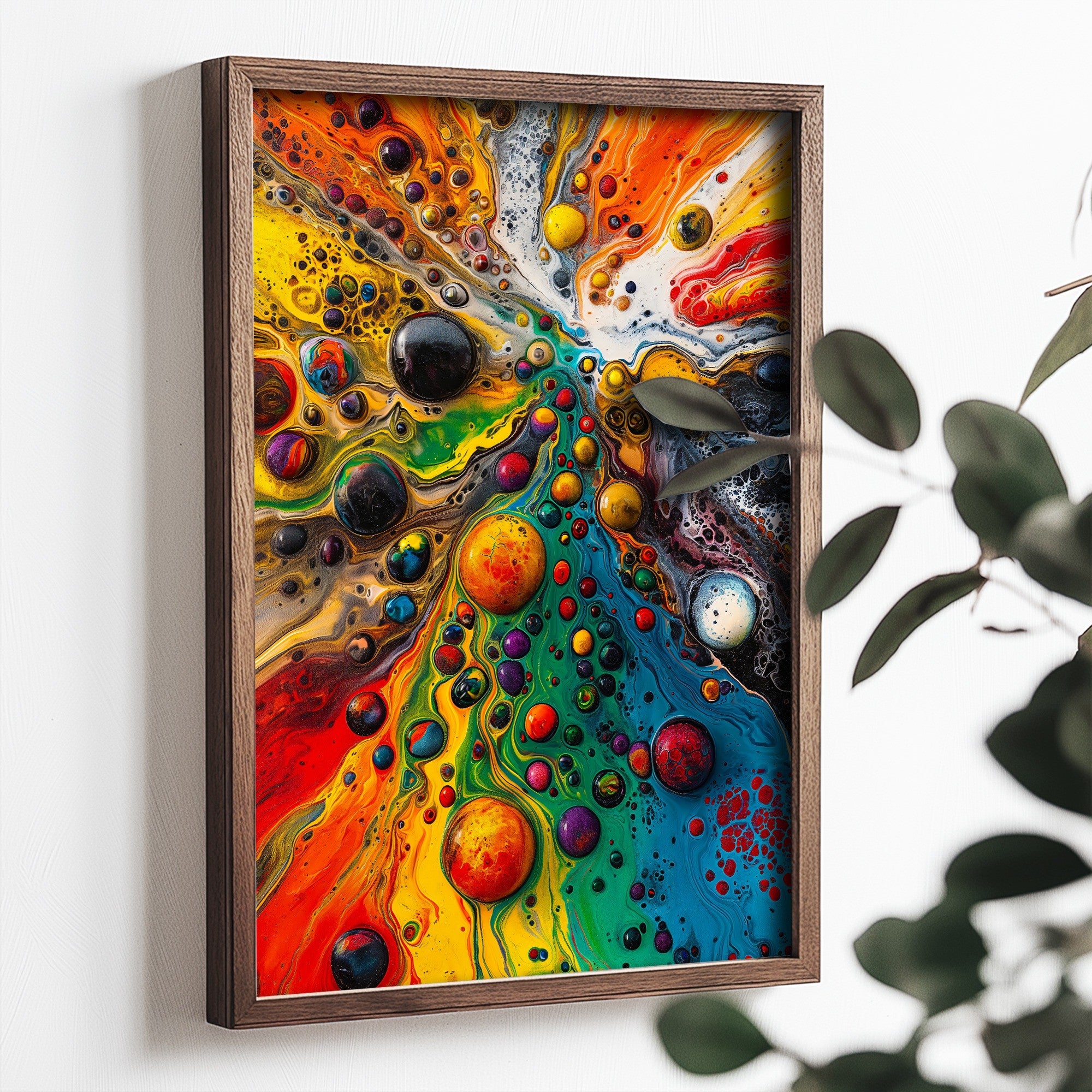 Quadro Decorativo MDF Multicolor com Moldura de Pinho - Impressão UV 35x47cm