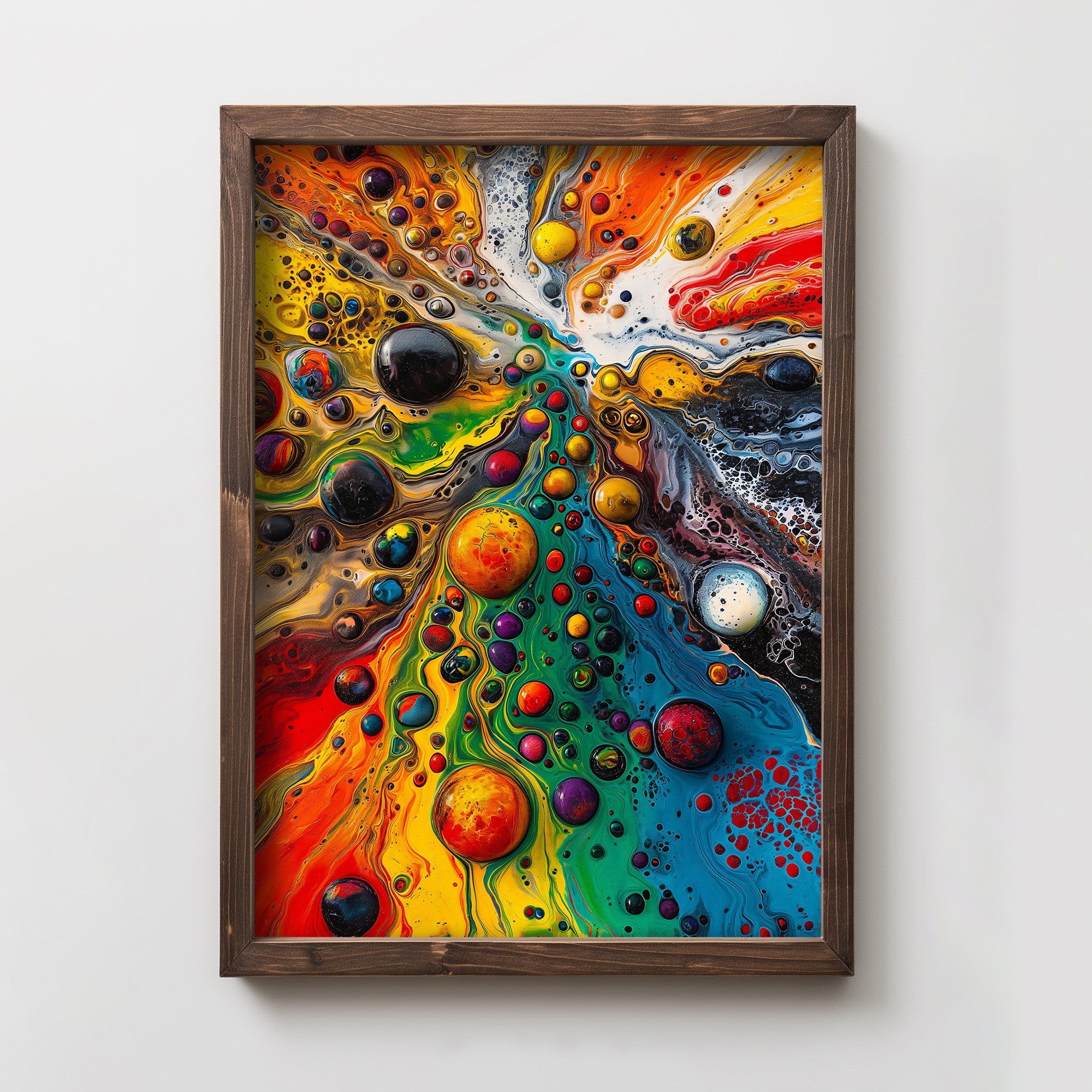 Quadro Decorativo MDF Multicolor com Moldura de Pinho - Impressão UV 35x47cm