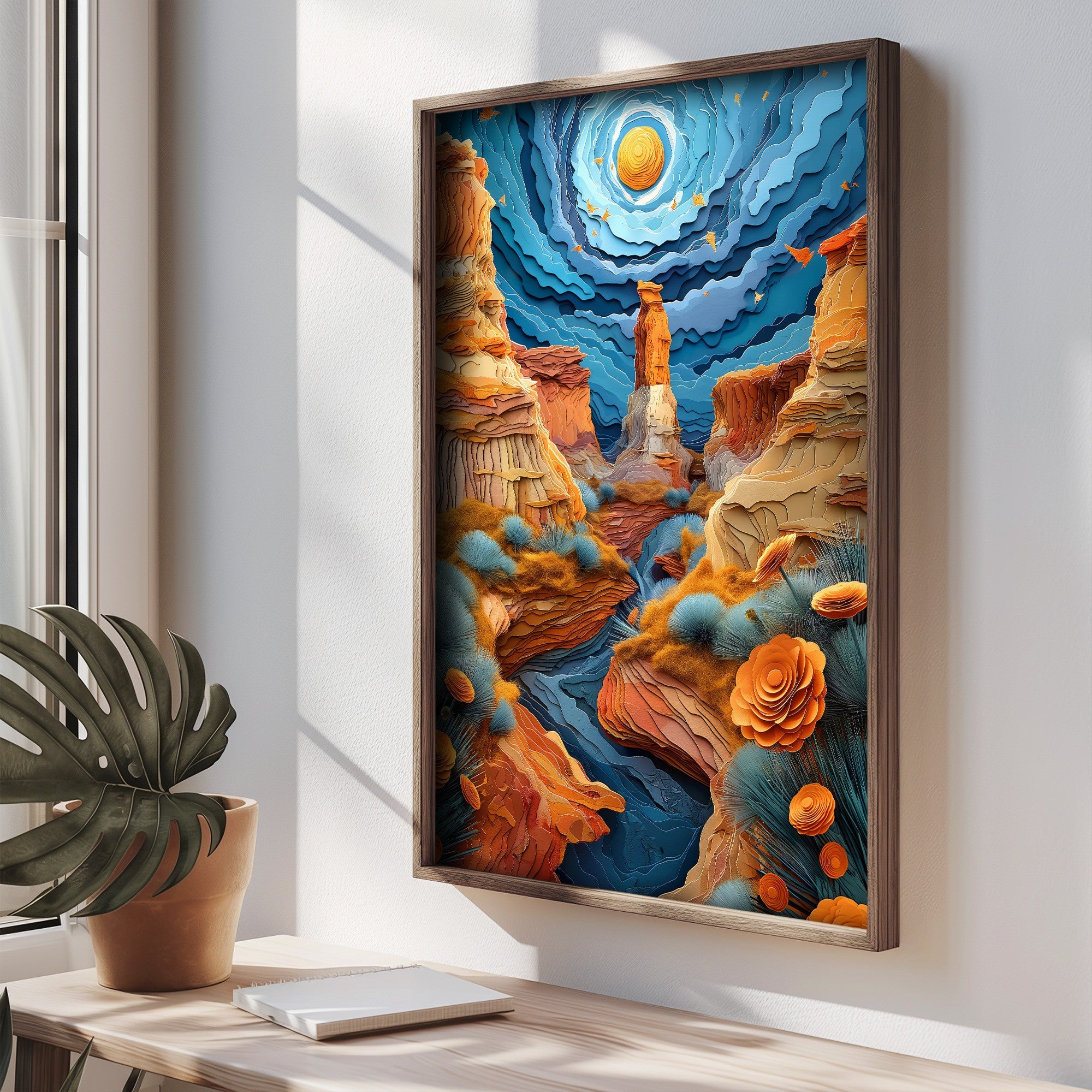 Quadro Decorativo MDF Emoldurado Multicolor 35x47cm - Impressão UV em Madeira de Pinho