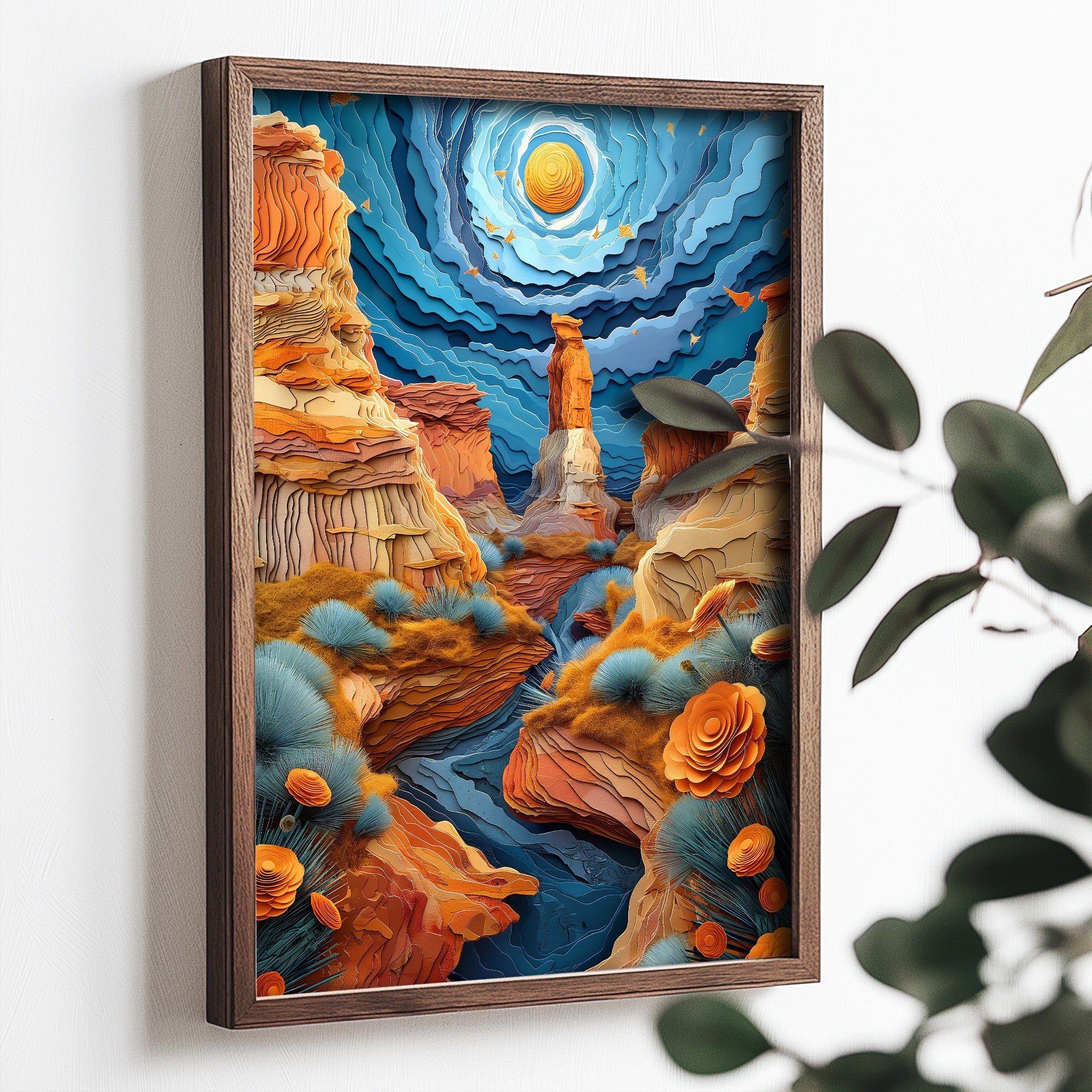 Quadro Decorativo MDF Emoldurado Multicolor 35x47cm - Impressão UV em Madeira de Pinho