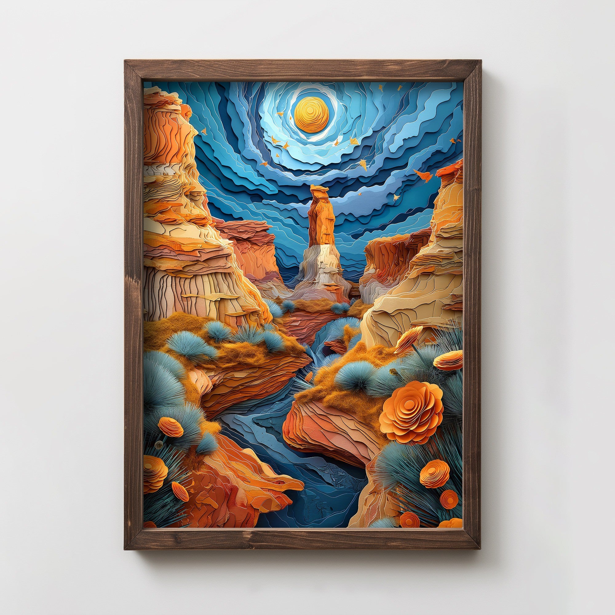 Quadro Decorativo MDF Emoldurado Multicolor 35x47cm - Impressão UV em Madeira de Pinho