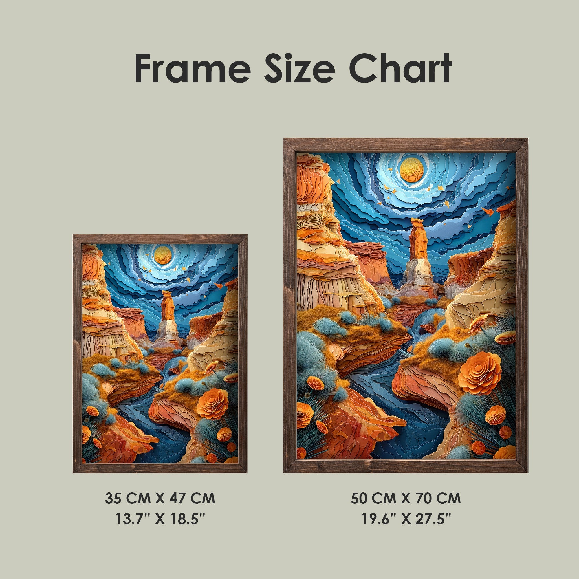 Quadro Decorativo MDF Emoldurado Multicolor 35x47cm - Impressão UV em Madeira de Pinho