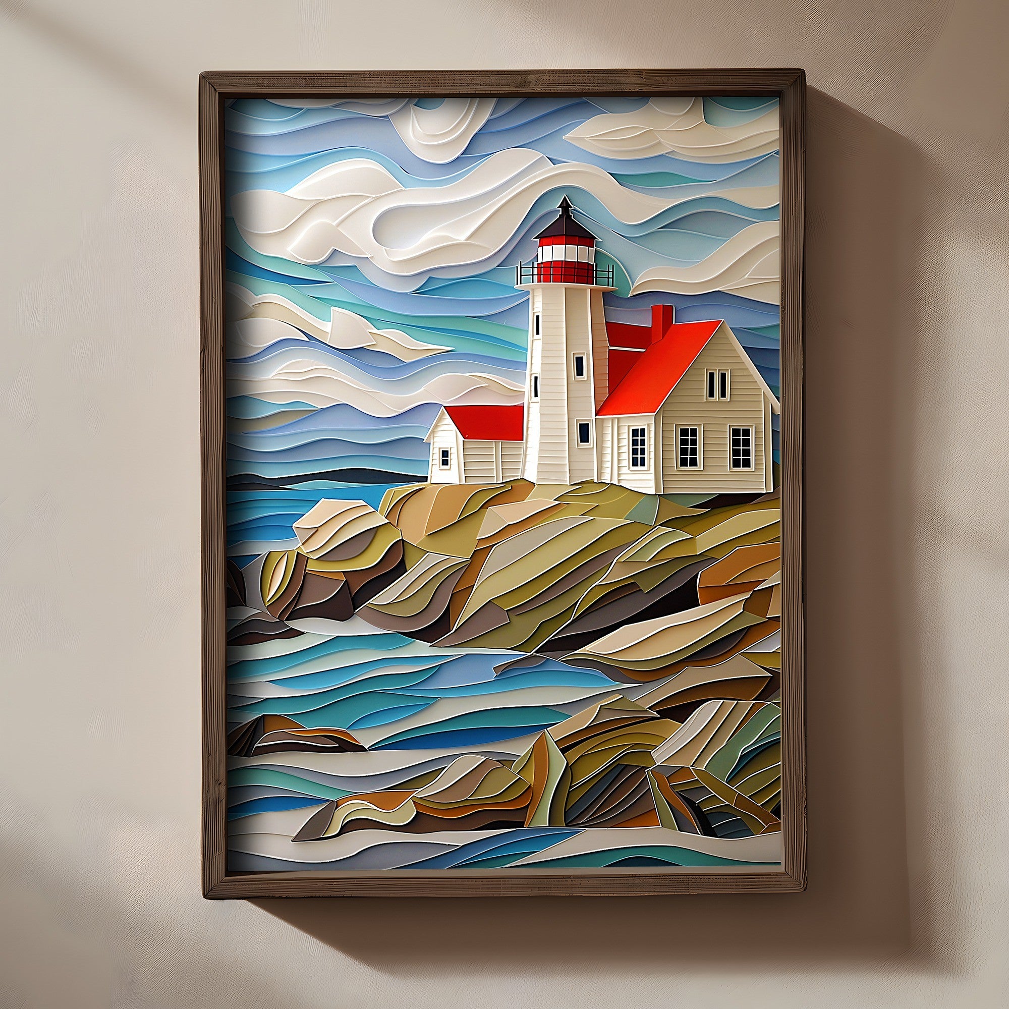 Quadro Decorativo MDF Emoldurado Multicolor 35x47cm - Impressão UV em Madeira de Pinho