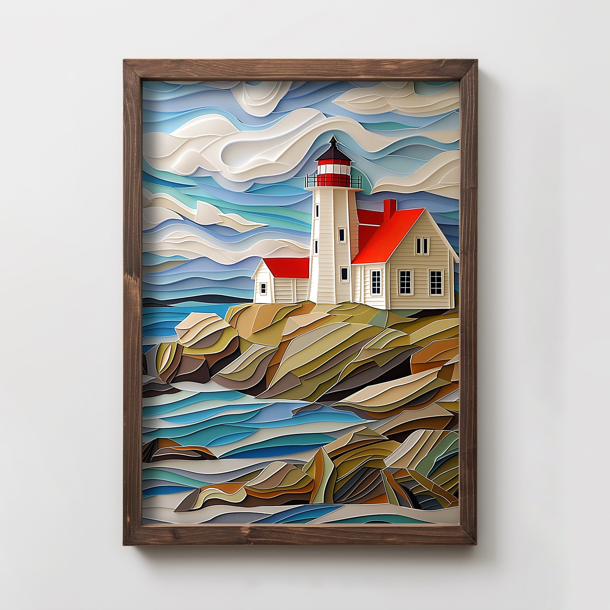 Quadro Decorativo MDF Emoldurado Multicolor 35x47cm - Impressão UV em Madeira de Pinho