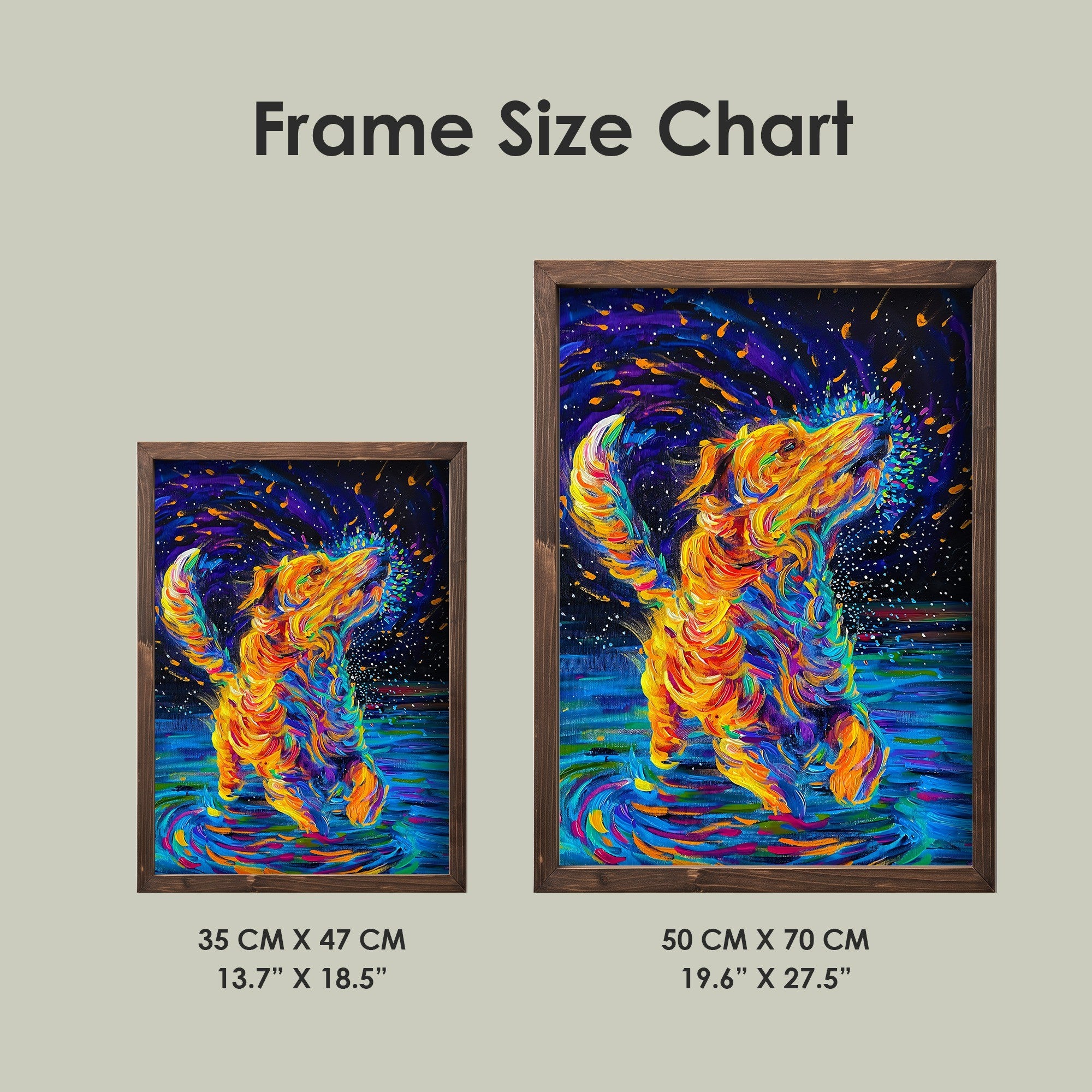 Quadro Decorativo MDF Emoldurado Multicolor 35x47cm - Impressão UV em Madeira de Pinho