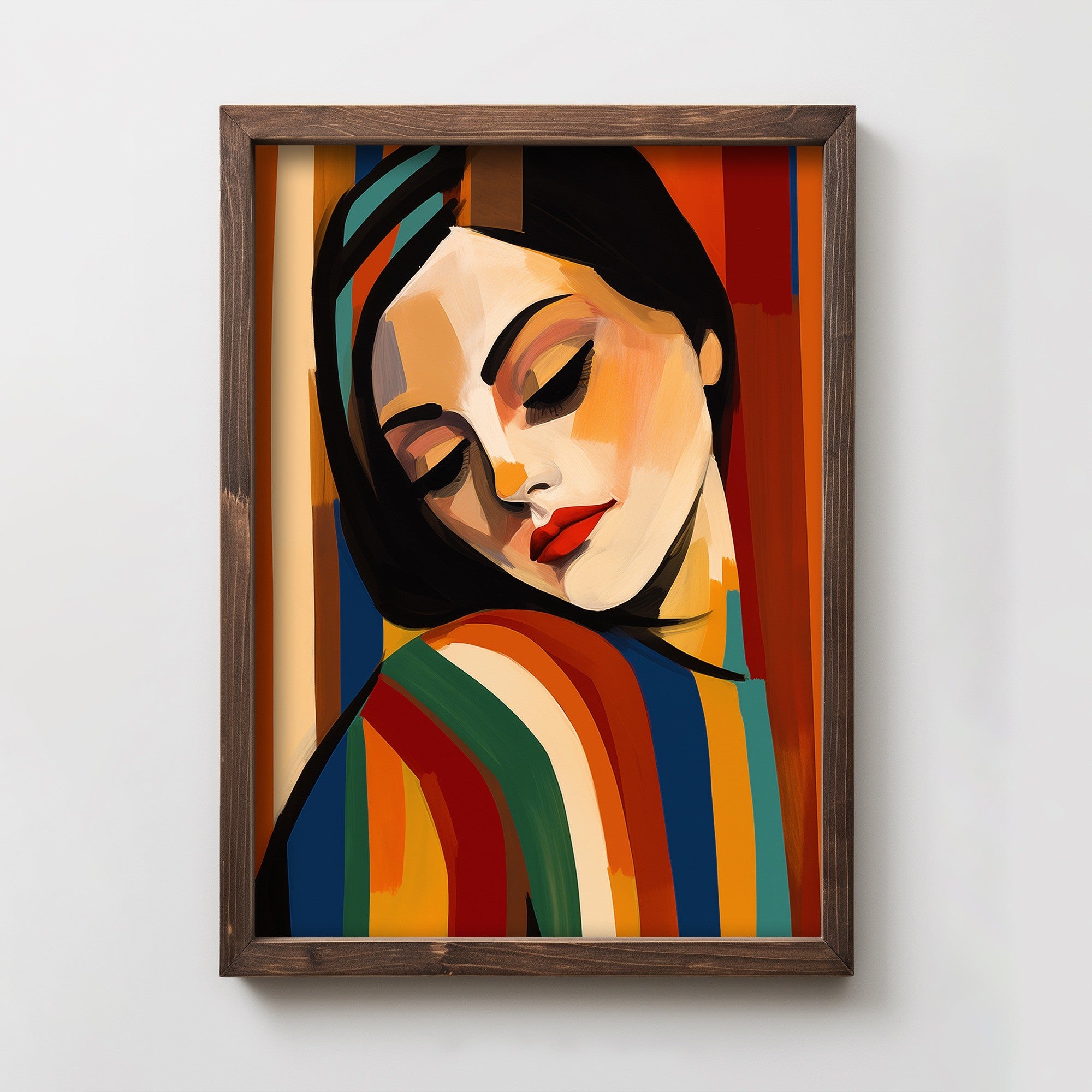 Quadro Decorativo MDF Emoldurado Multicolor 35x47cm - Impressão UV em Madeira de Pinho