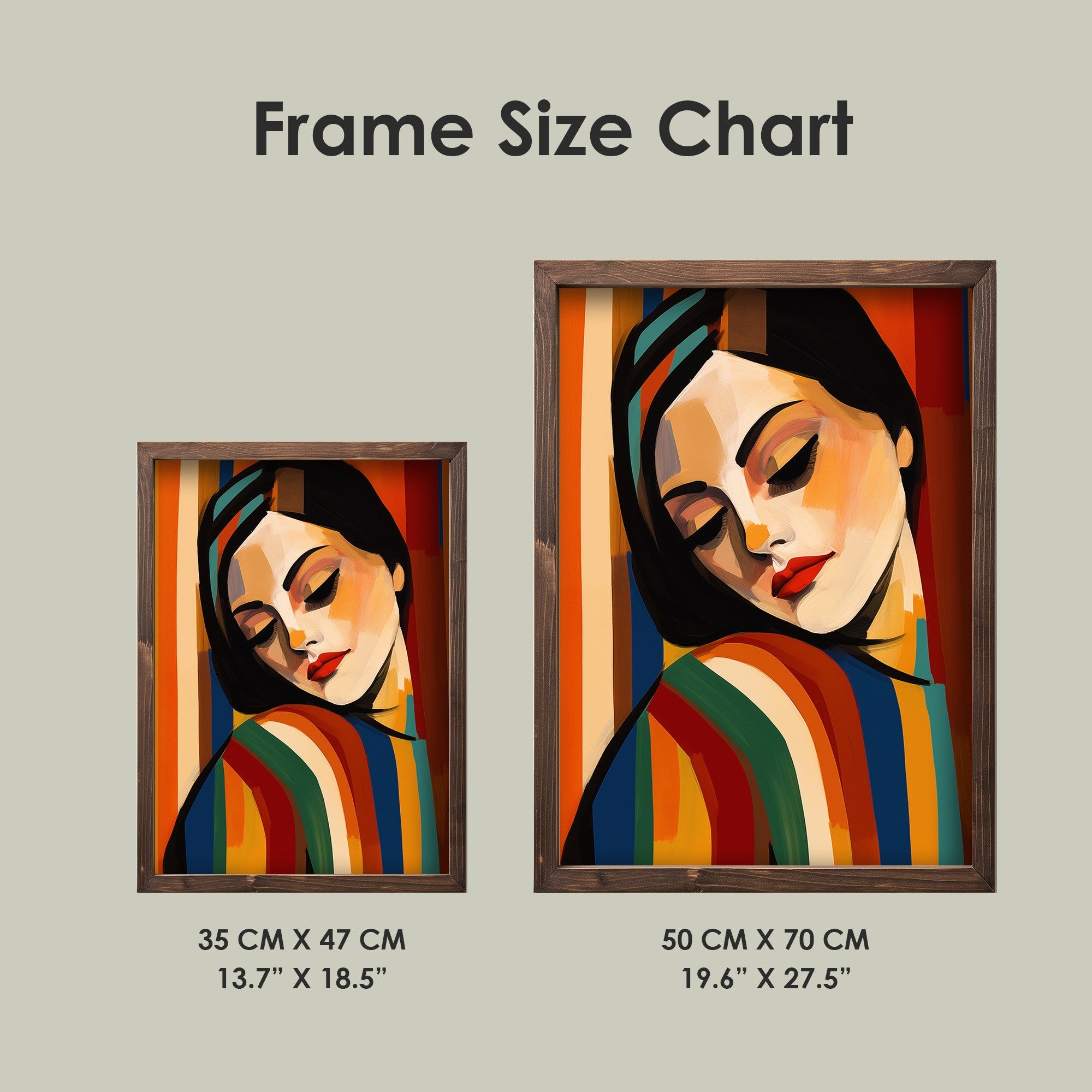 Quadro Decorativo MDF Emoldurado Multicolor 35x47cm - Impressão UV em Madeira de Pinho