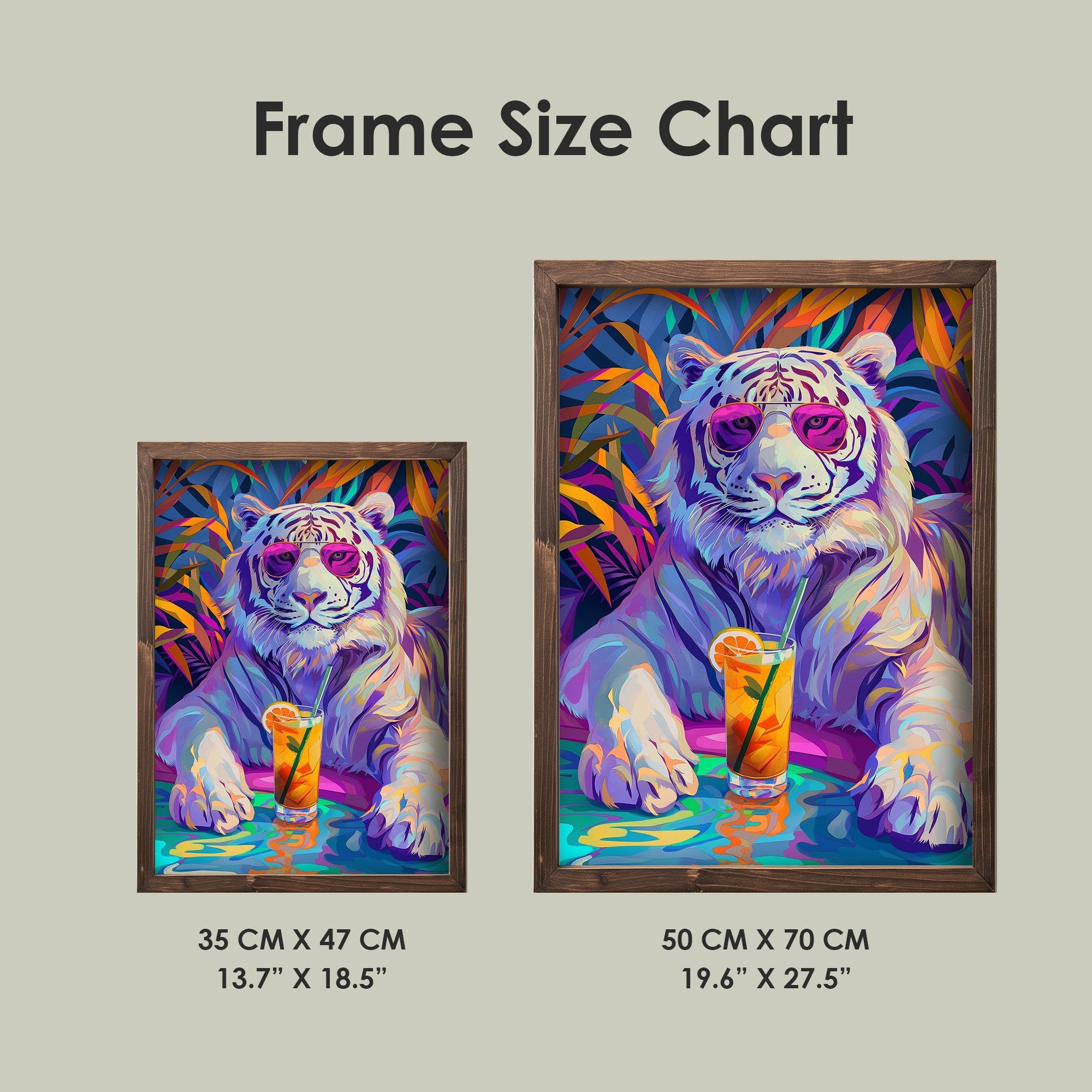 Quadro Decorativo MDF Emoldurado Multicolor 35x47cm - Impressão UV em Madeira de Pinho