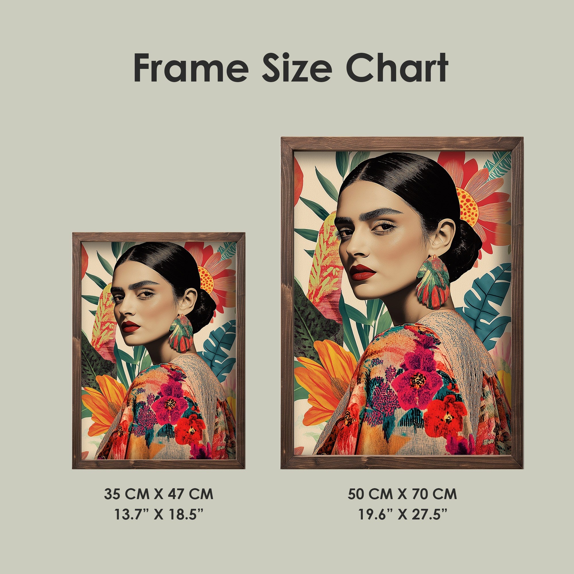 Quadro Decorativo MDF Emoldurado Multicolor 35x47cm - Impressão UV em Madeira de Pinho