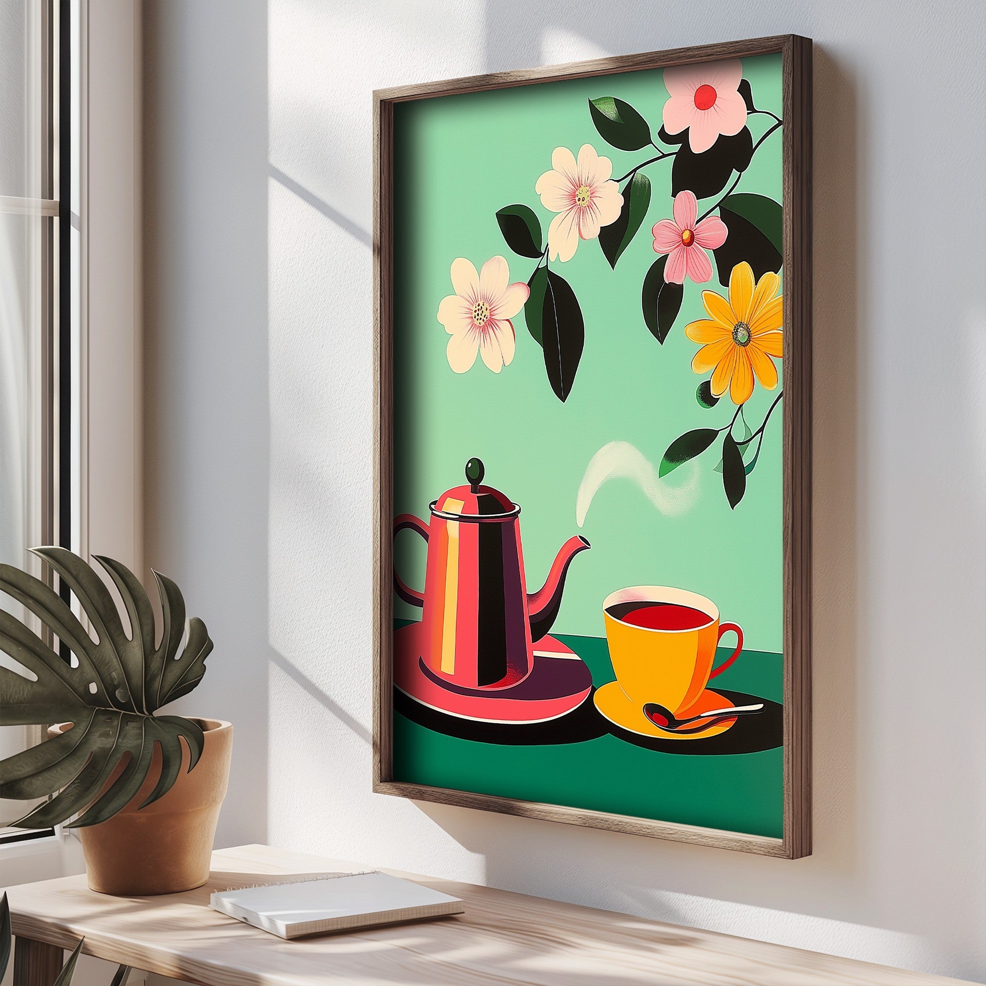 Quadro Decorativo MDF Multicolor com Moldura de Pinho - Impressão UV 35x47cm