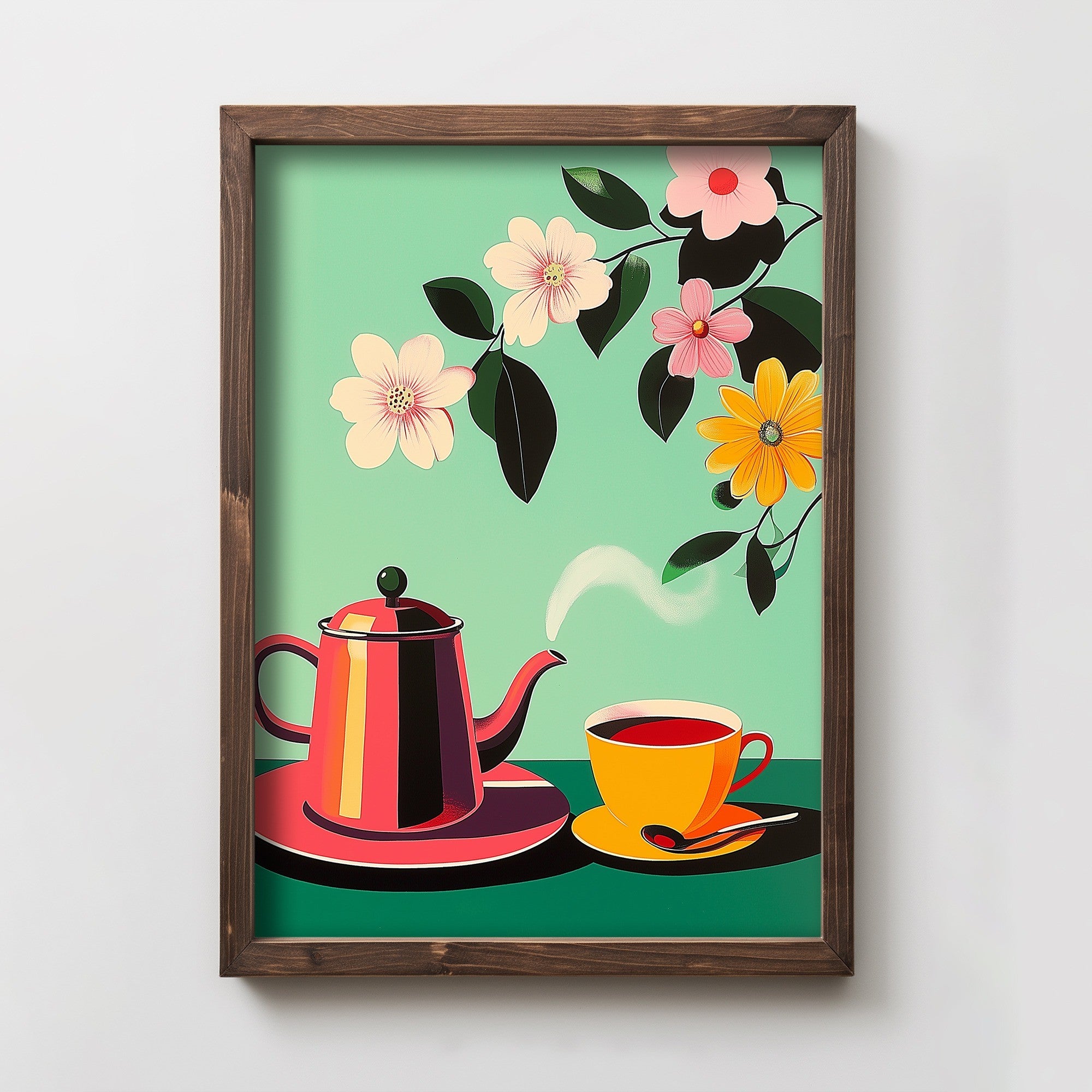 Quadro Decorativo MDF Multicolor com Moldura de Pinho - Impressão UV 35x47cm