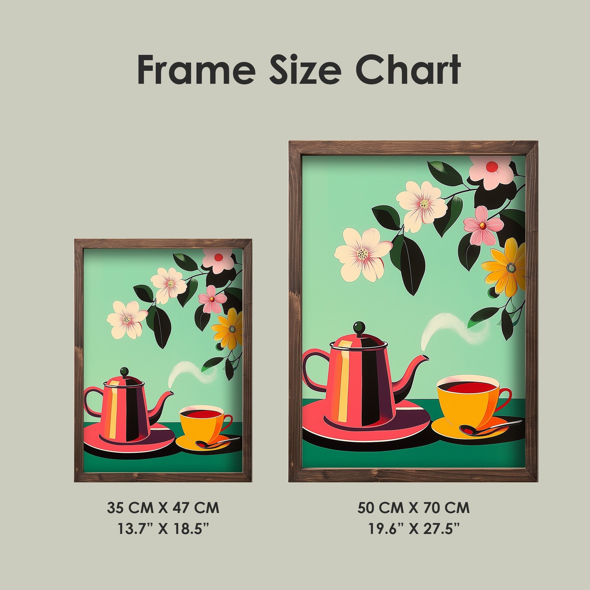 Quadro Decorativo MDF Multicolor com Moldura de Pinho - Impressão UV 35x47cm