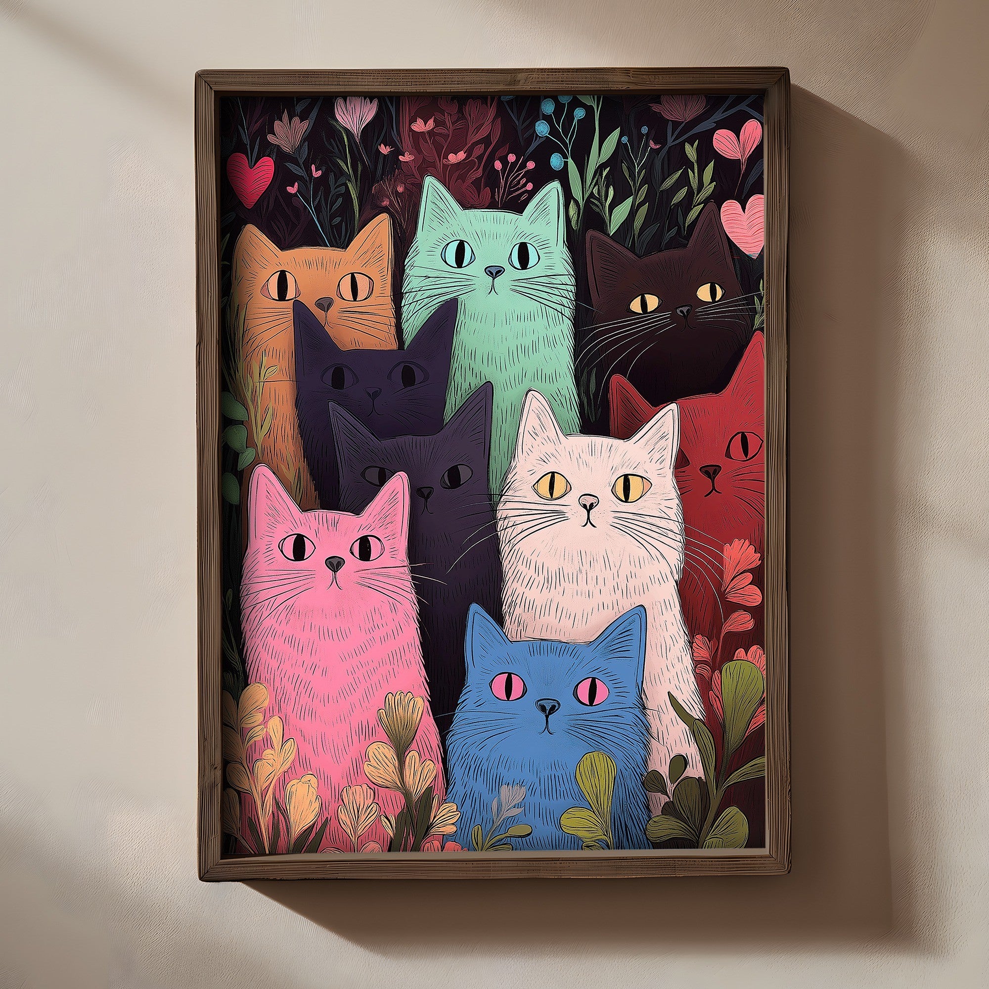 Quadro Decorativo MDF Emoldurado Multicolor 35x47cm - Impressão UV em Madeira de Pinho