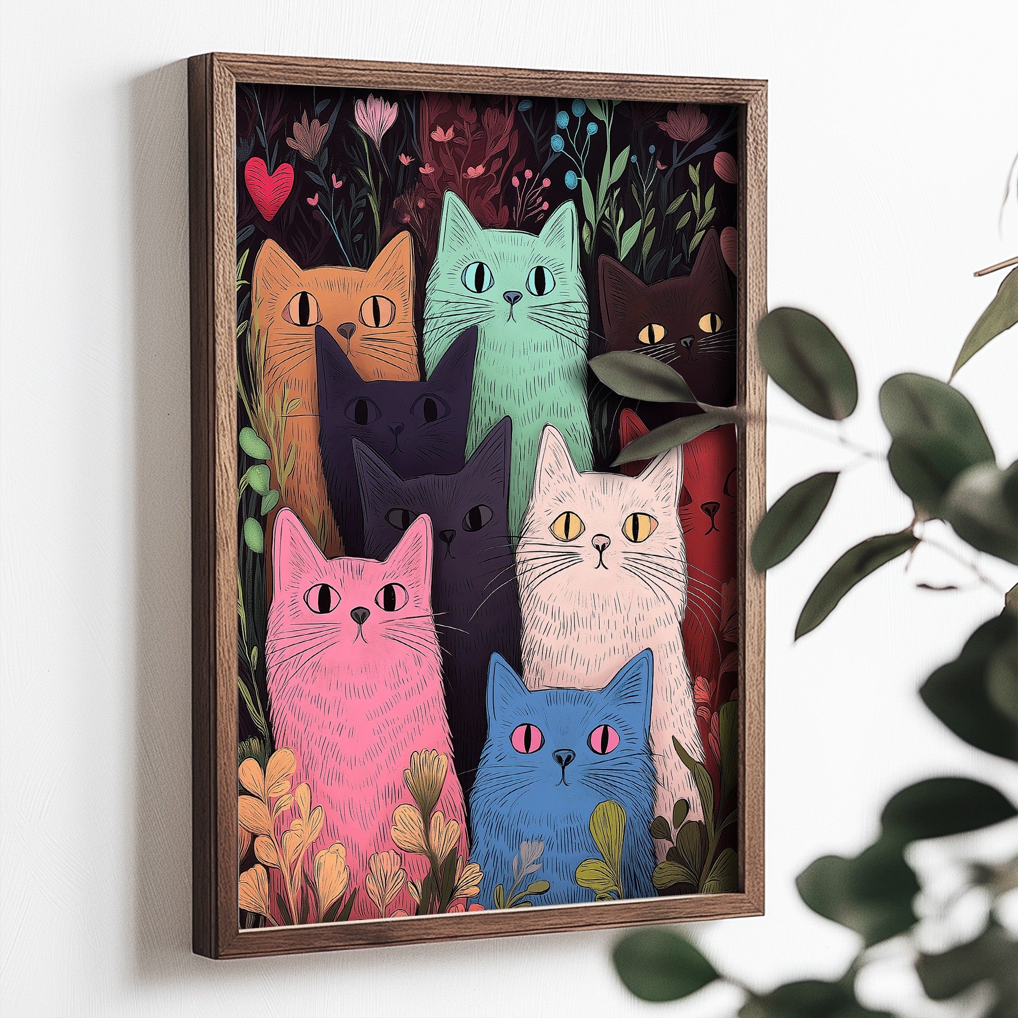 Quadro Decorativo MDF Emoldurado Multicolor 35x47cm - Impressão UV em Madeira de Pinho