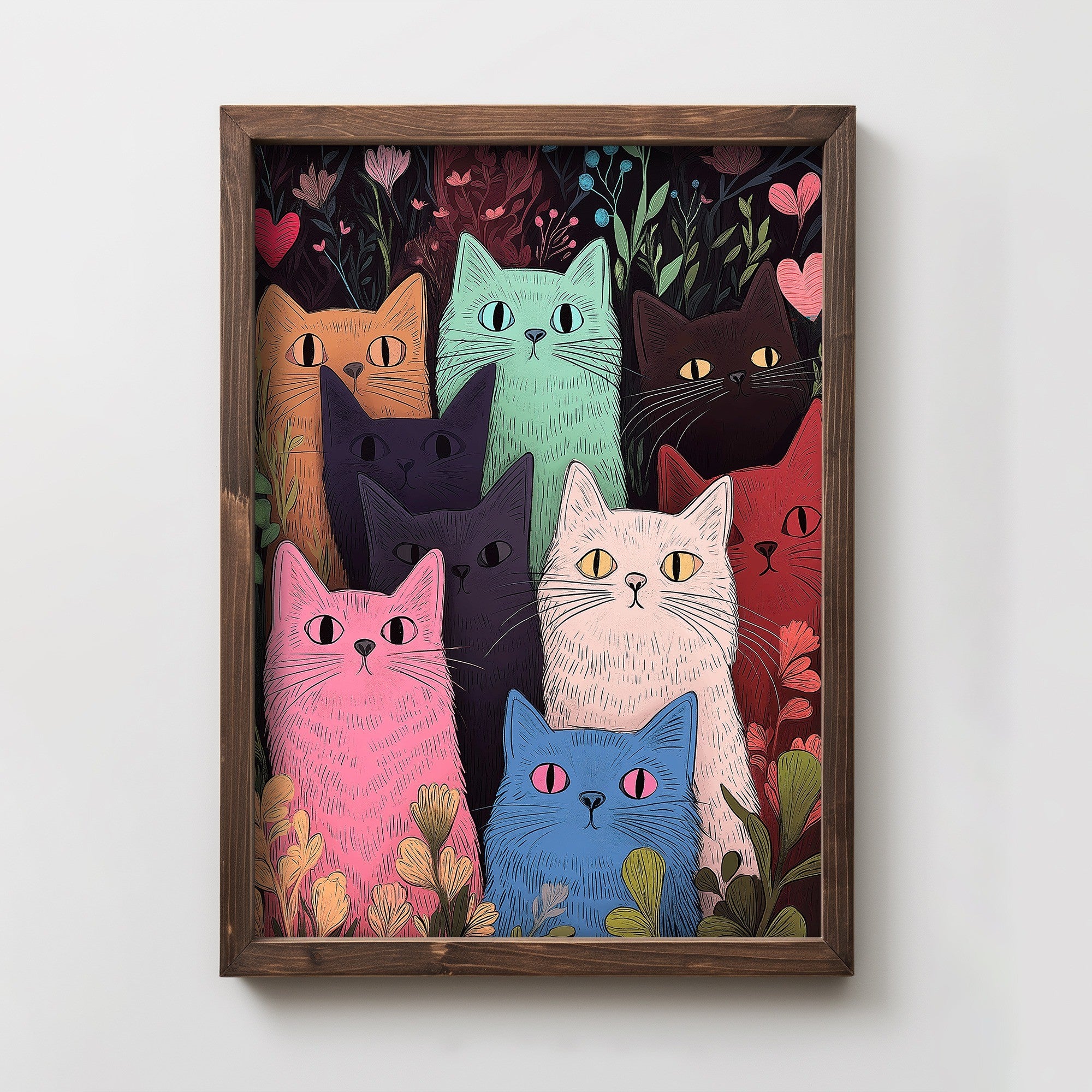 Quadro Decorativo MDF Emoldurado Multicolor 35x47cm - Impressão UV em Madeira de Pinho