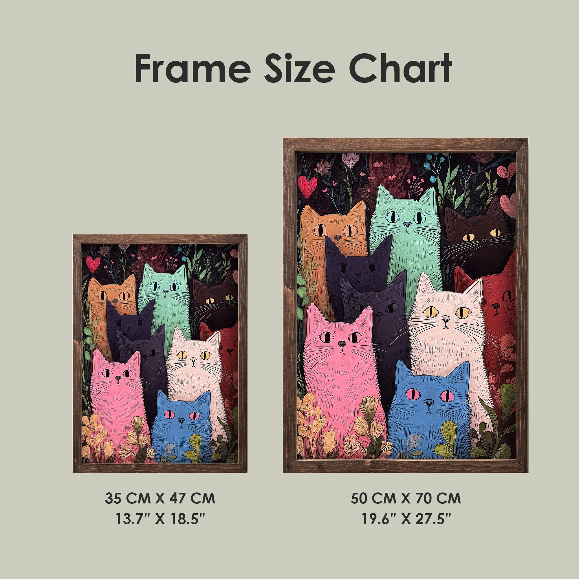 Quadro Decorativo MDF Emoldurado Multicolor 35x47cm - Impressão UV em Madeira de Pinho